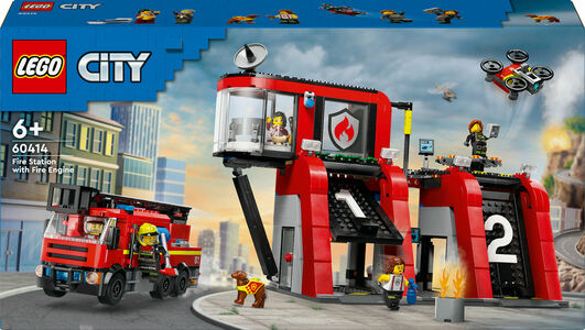 LEGO City 60414 Feuerwehrstation mit Drehleiterfahrzeug