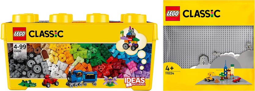 LEGO Classic 10696 Mittelgroße Bausteine-Box mit 11024 Bauplatte