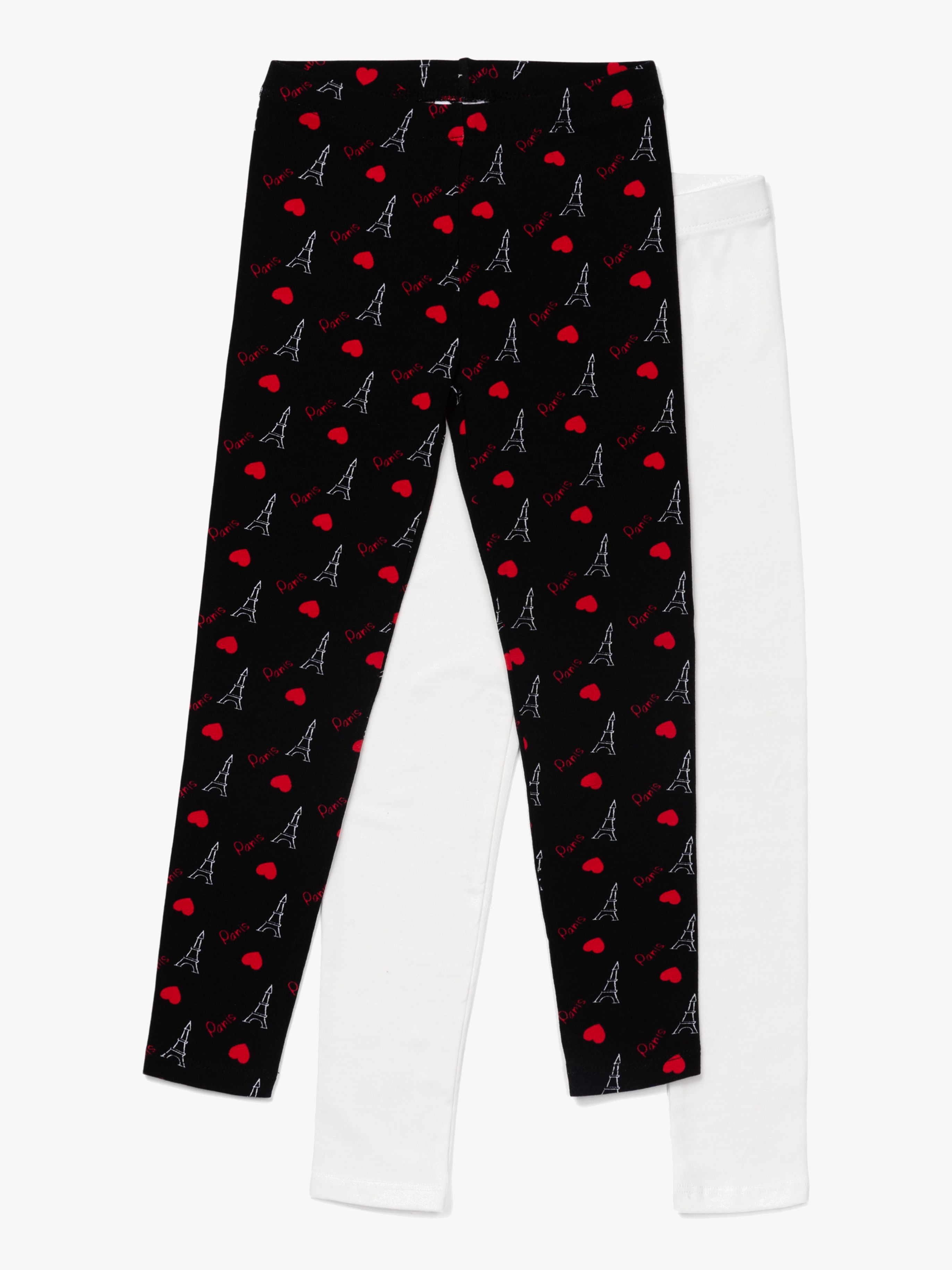 Venetia Lange Leggings 2er-Pack, Black / Red 110-116