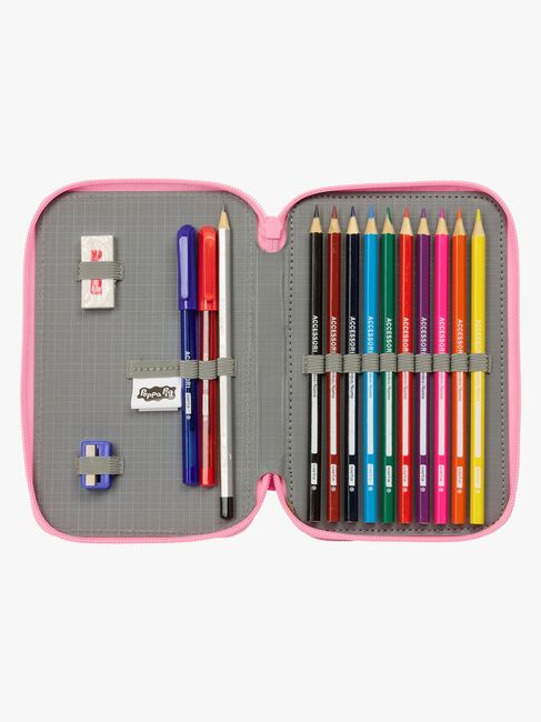 Peppa Wutz Gefülltes Doppel-Federmäppchen 29 Teile, Baby Pig