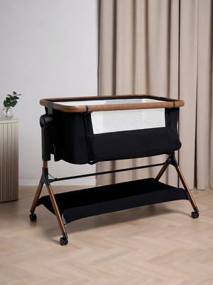 Beemoo CARE Luna Beistellbett, Black/Ebony Oak