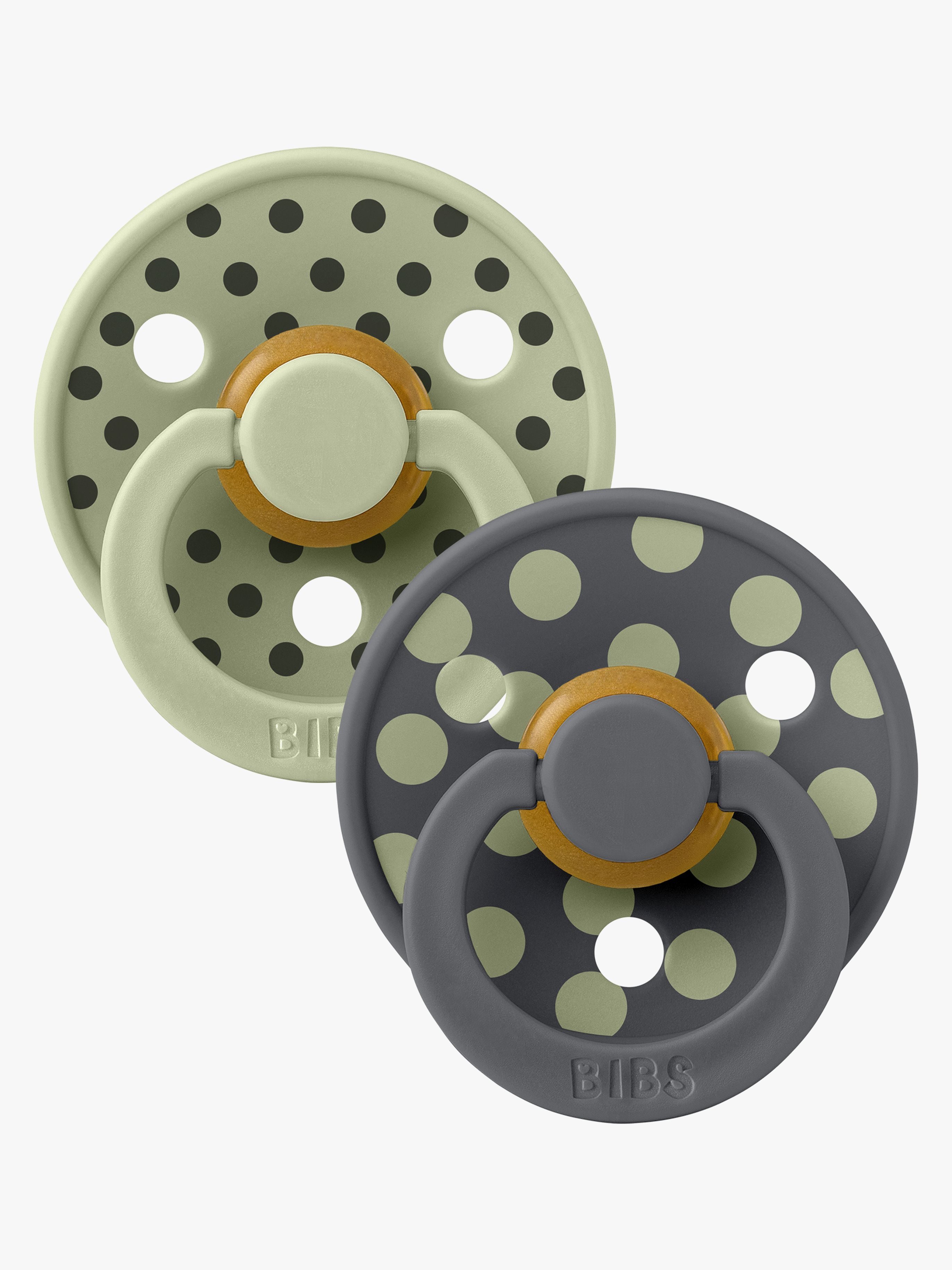Studio Colour Polka Schnuller 2er-Pack Latex Größe 2, Sage / Iron