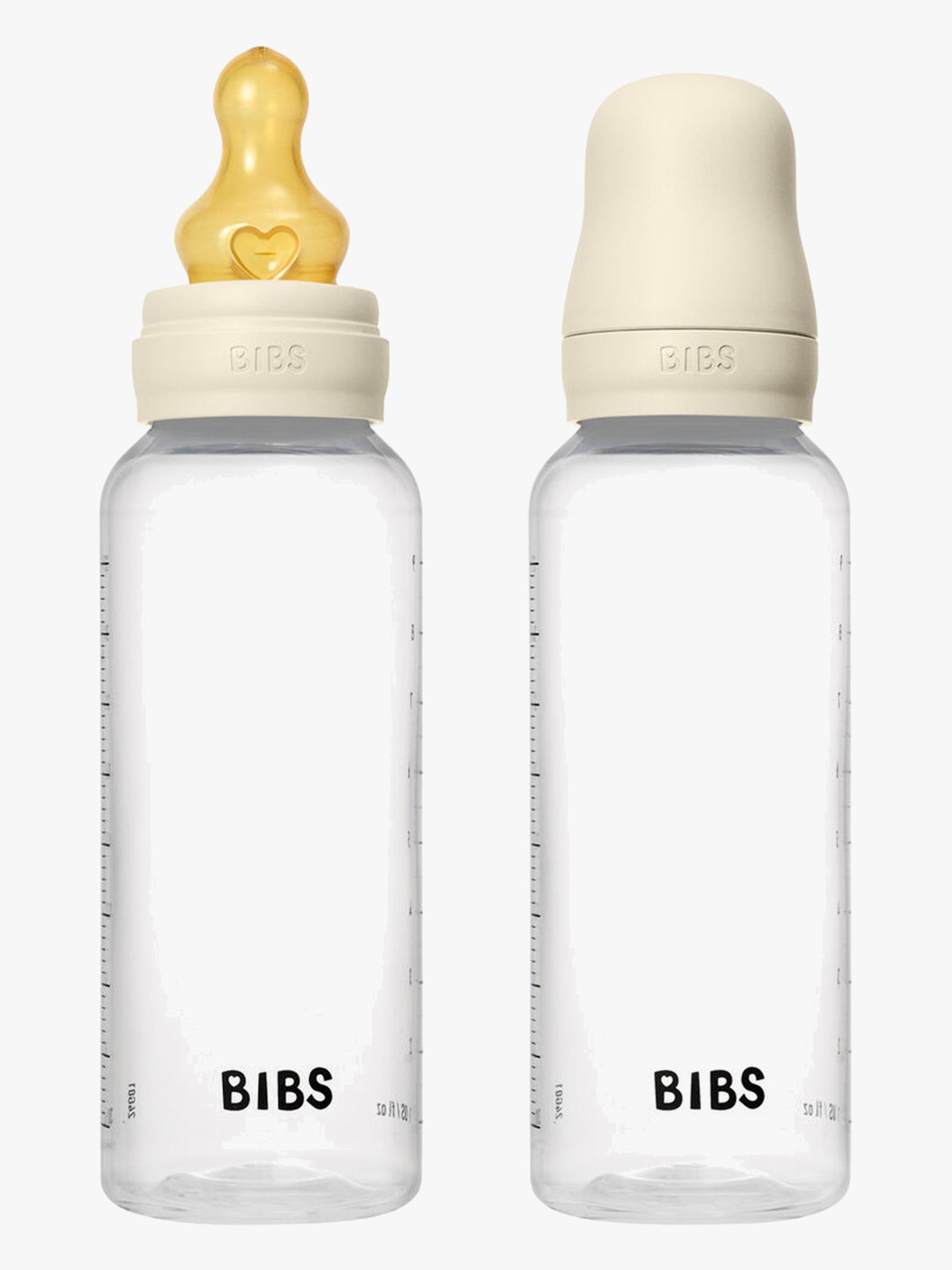 BIBS Medium Flow Fläschchen Latex 2er-Pack 270 ml, Ivory