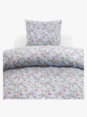 Borganäs Bettwäsche Einhorn 150x210, Blau