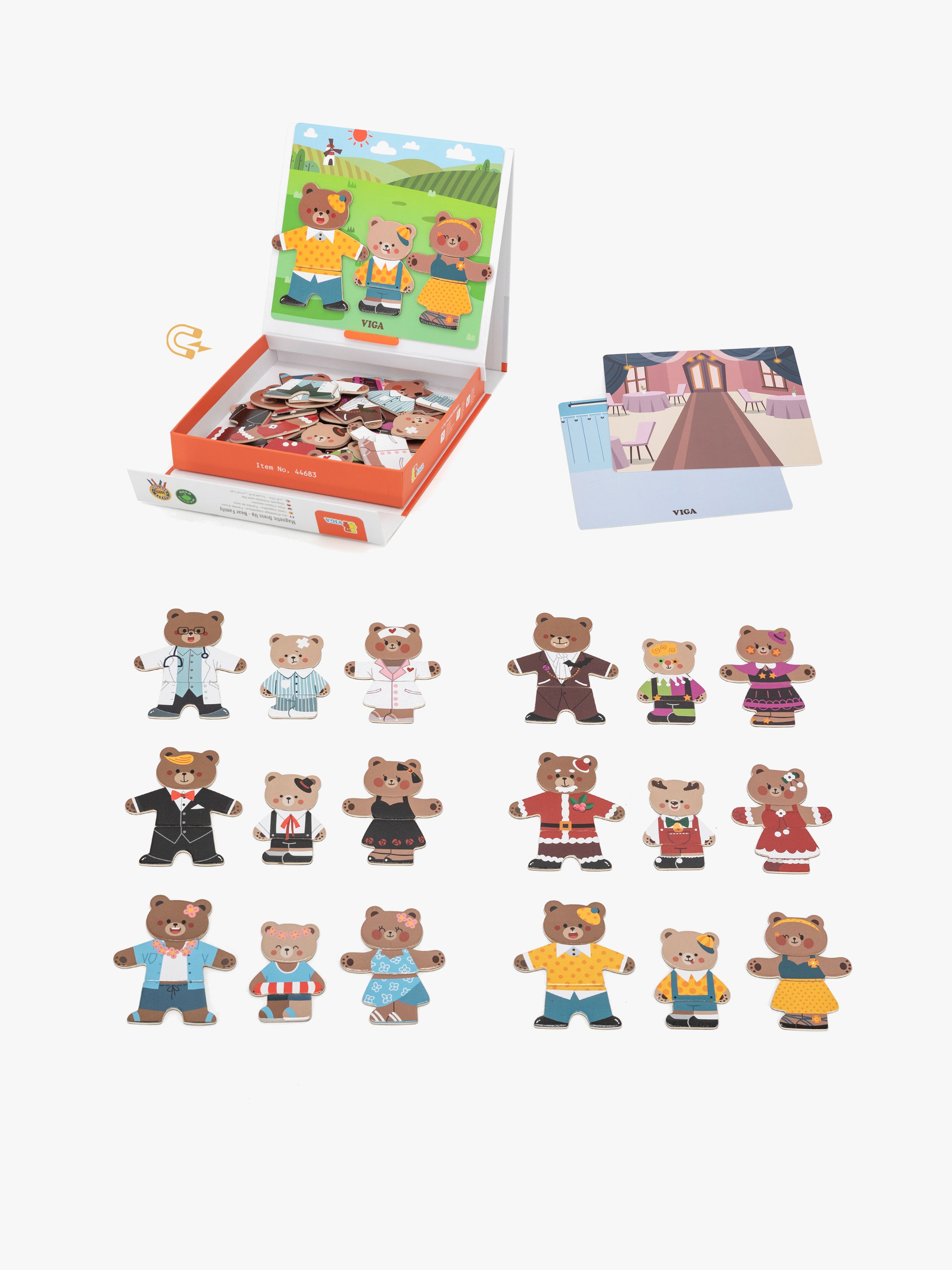 Dress Up Magnet-Set Bär Familie 54 Teile