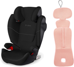 Cybex Solution M-Fix Kindersitz inkl. Ventilierendem Sitzpolster, Pure Black/Mellow Rose