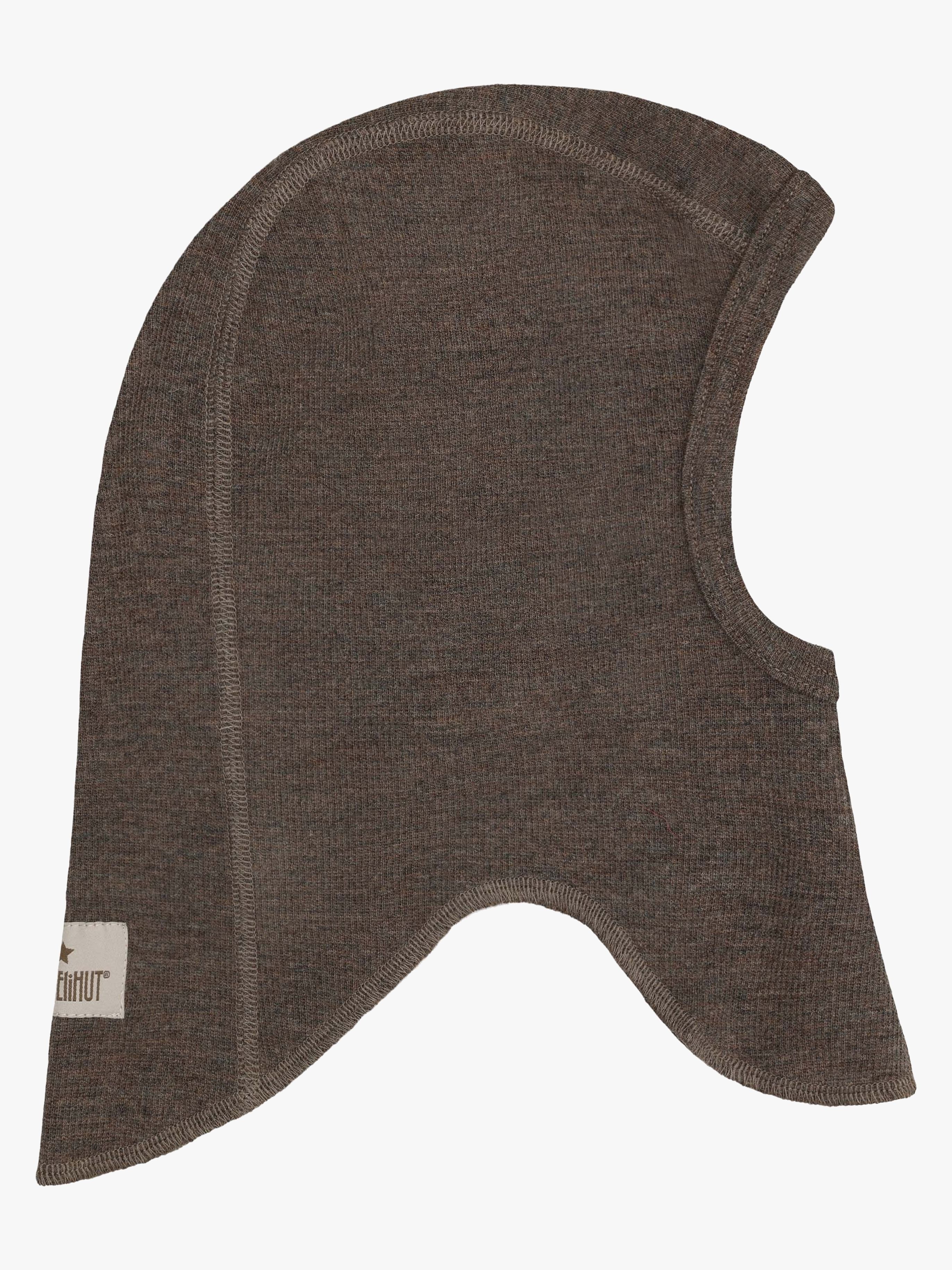Schlupfmütze Merinowolle Gerippt, Brown Melange, 48