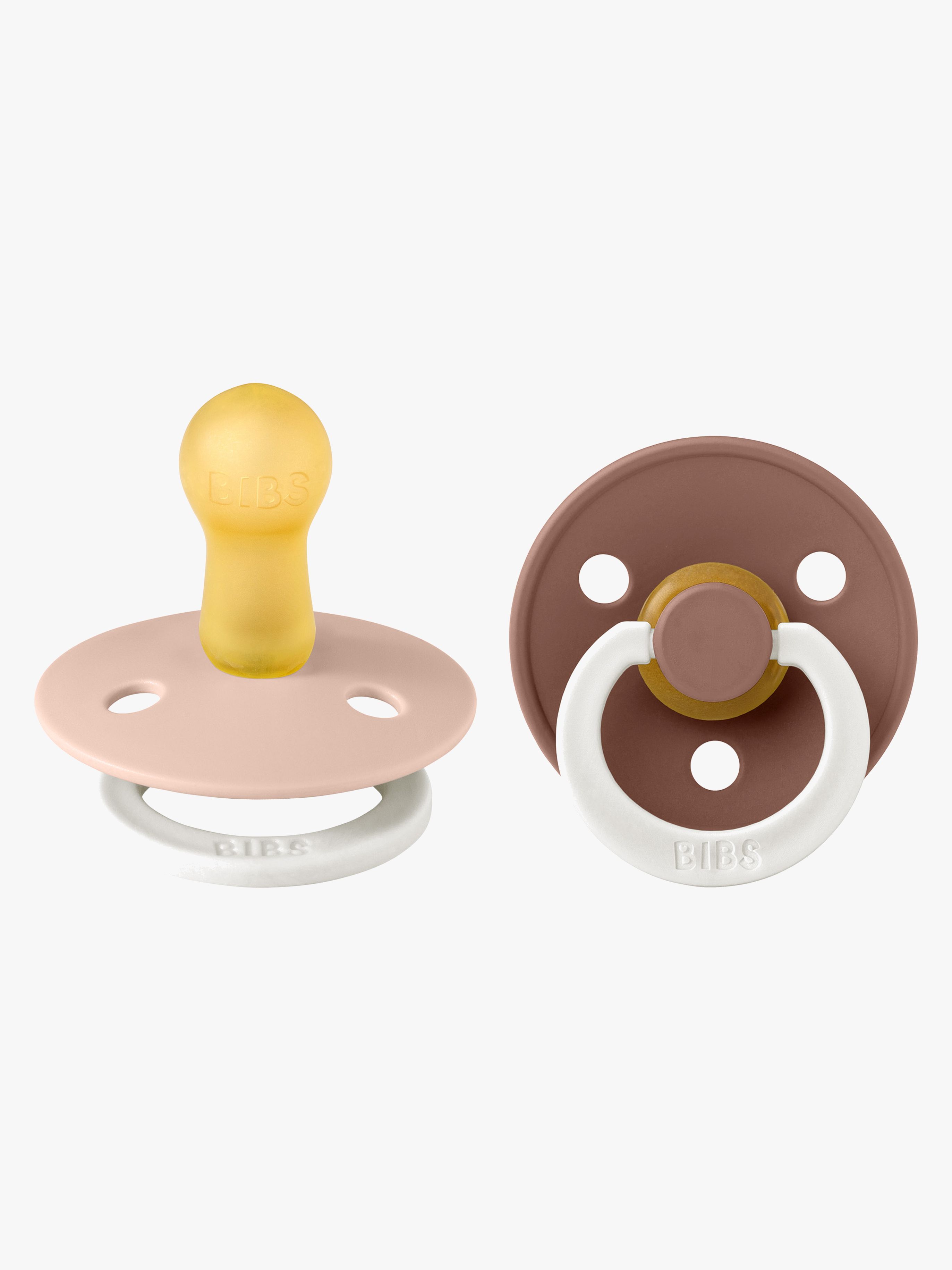 BIBS Colour Glow Schnuller 2er-Pack Latex Größe 2, Blush/Woodchuck