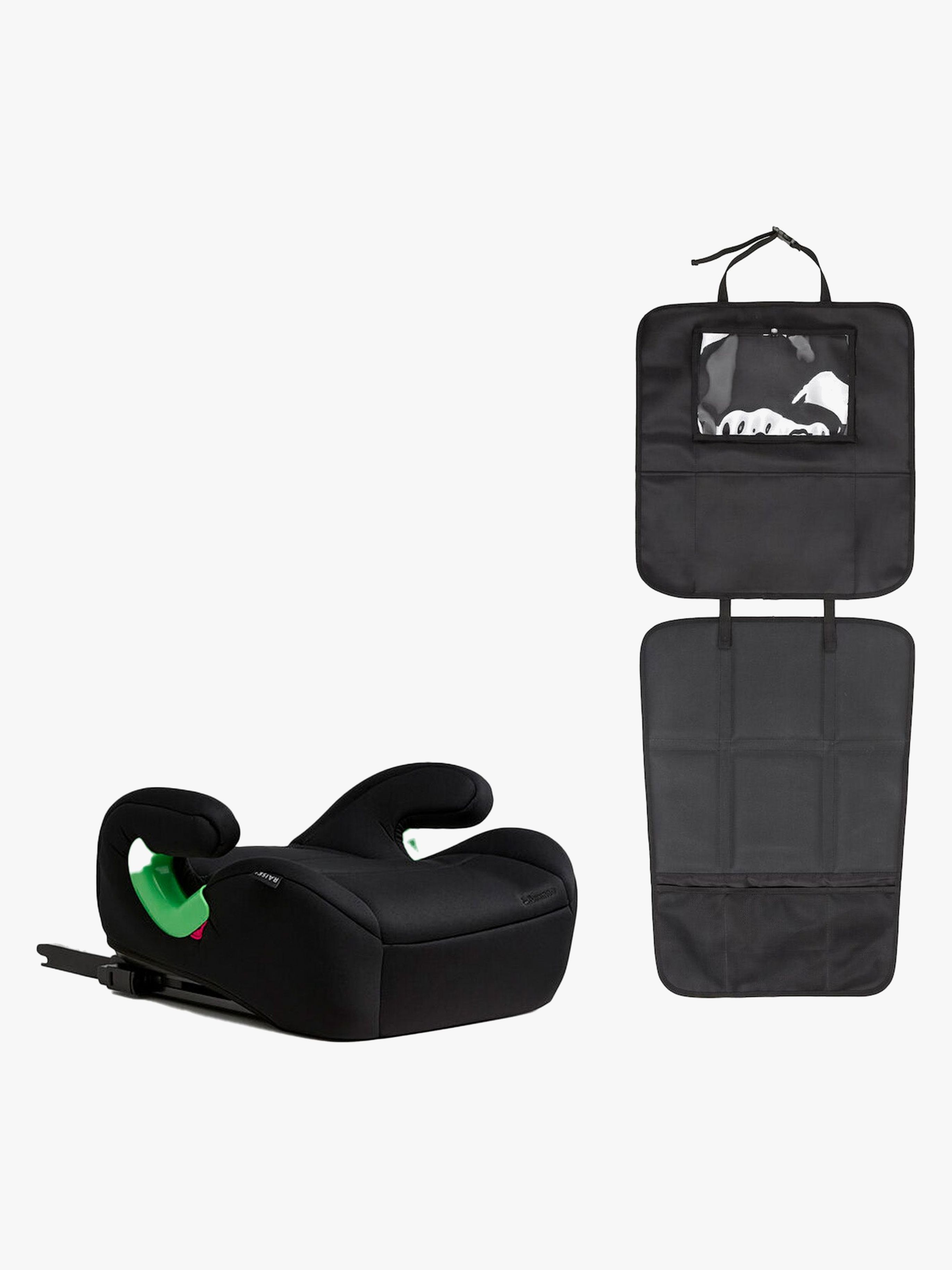 Beemoo Raise 2 i-Size Sitzerhöhung ISOFIX inkl. Beemoo 3-in-1 Trittschutz, Black Stone/Black