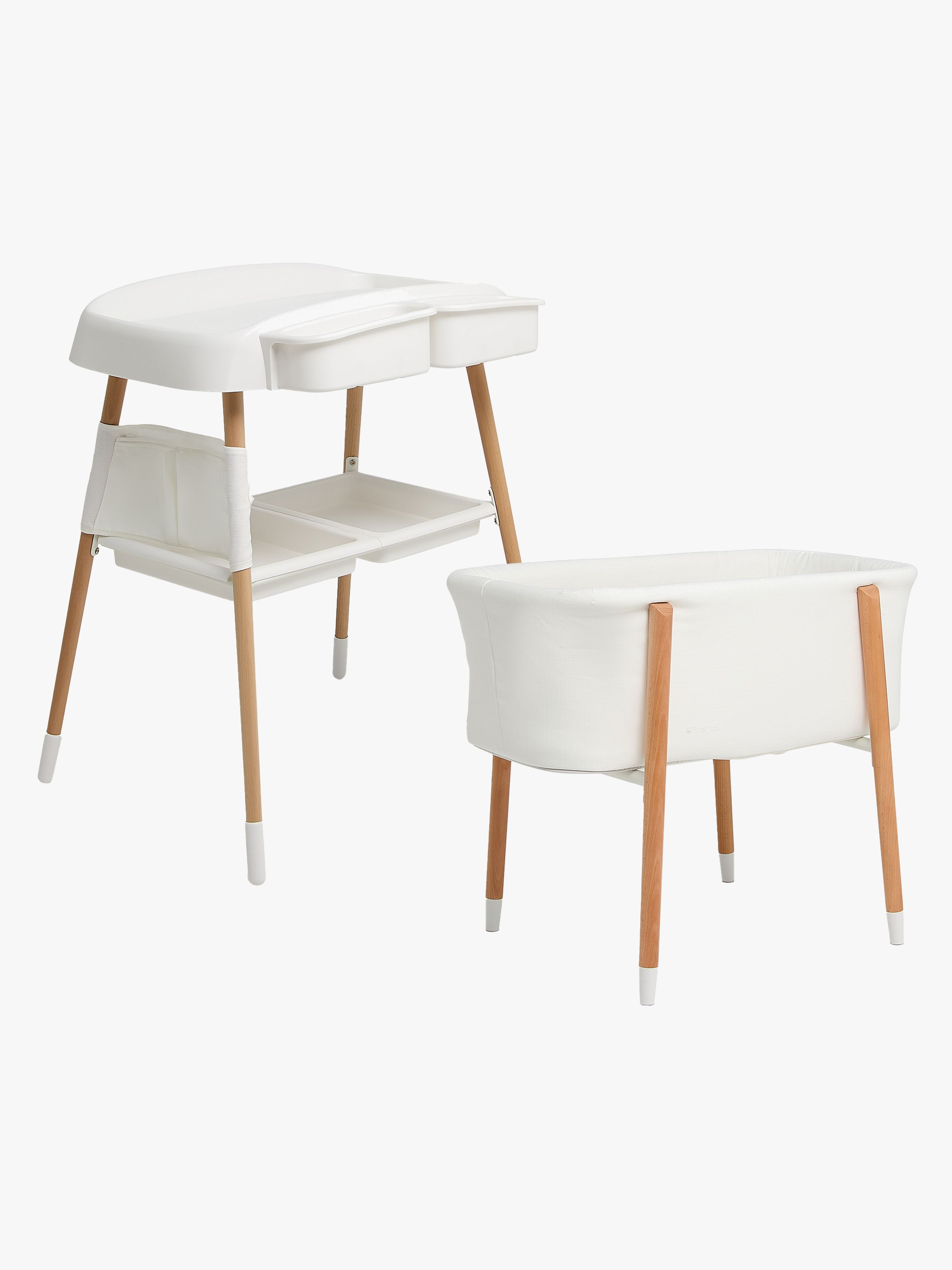 CARE Nordic Babybett & Wickeltisch, White / Wood