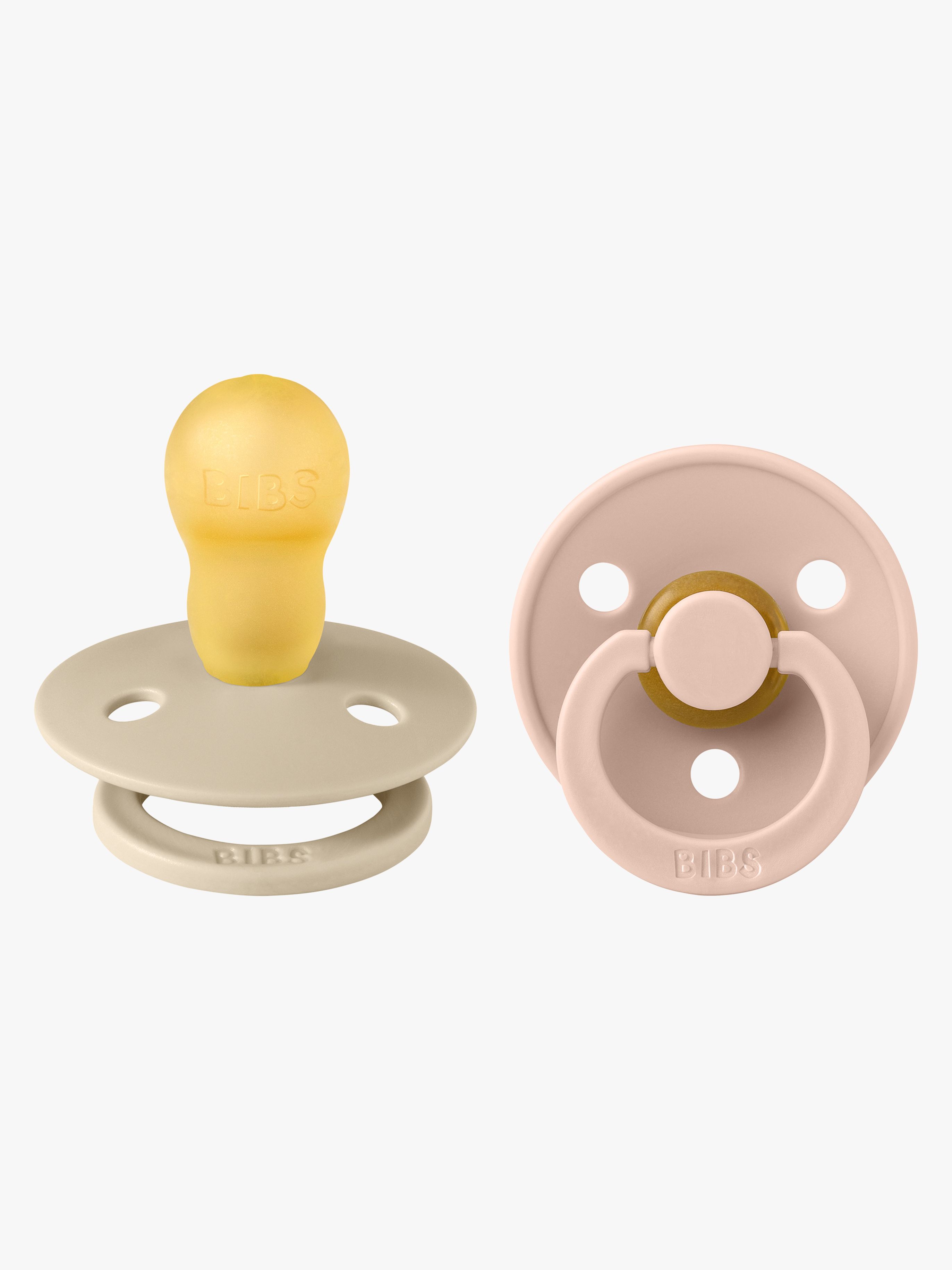 BIBS Colour Schnuller 2er-Pack Latex Größe 3 Rund, Vanilla/Blush