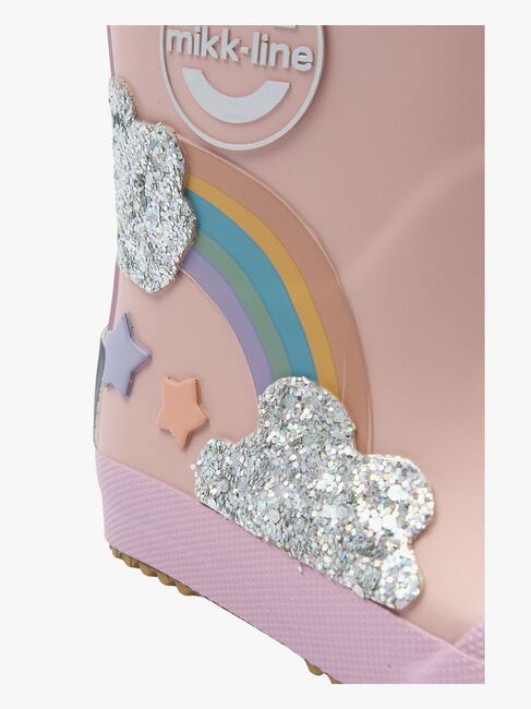 Mikk-Line Barefoot Rainbow Gummistiefel, Adobe Rose