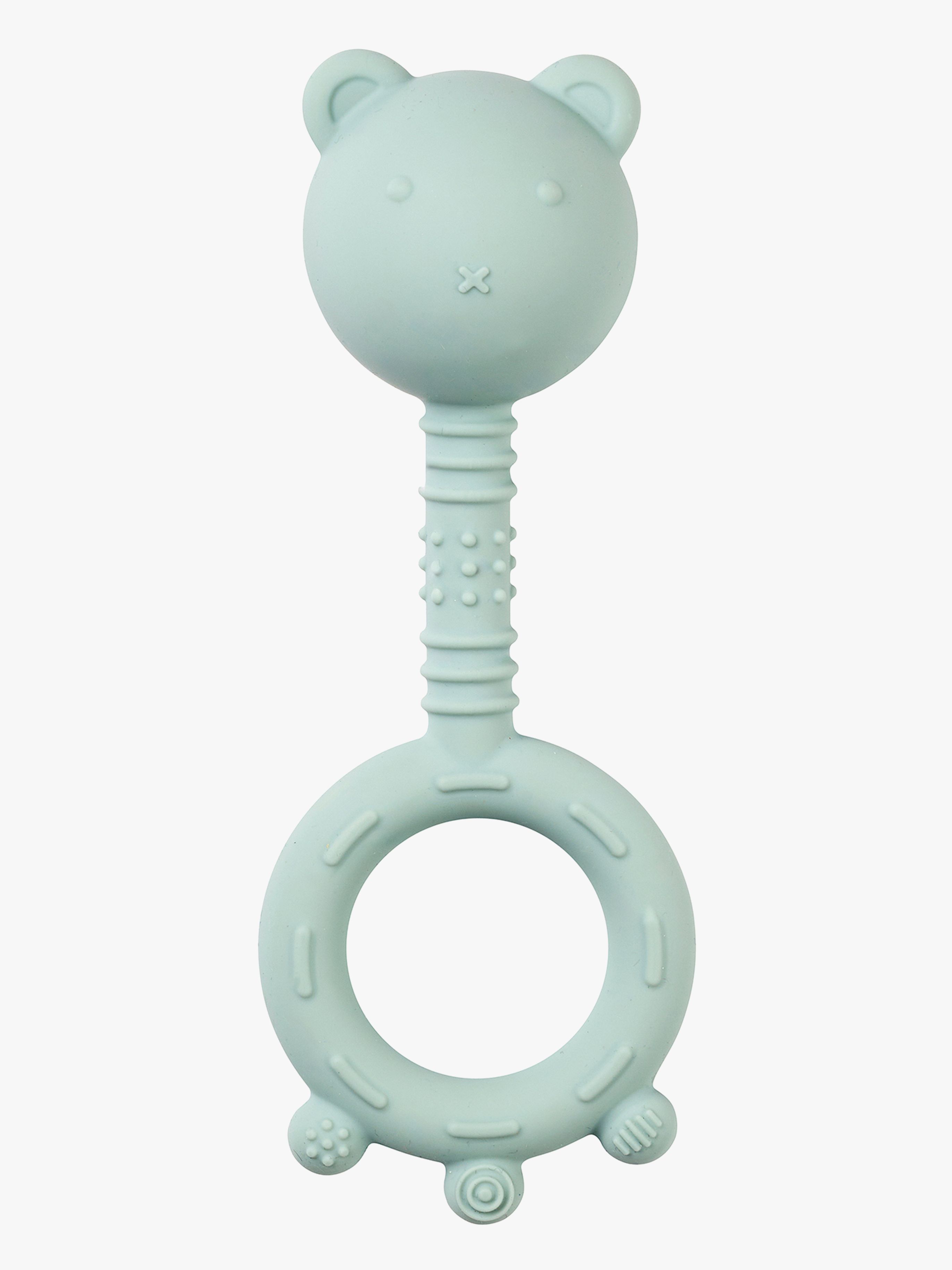 Nattou Soft Silicone Rassel mit Beißring, Pastellgrün