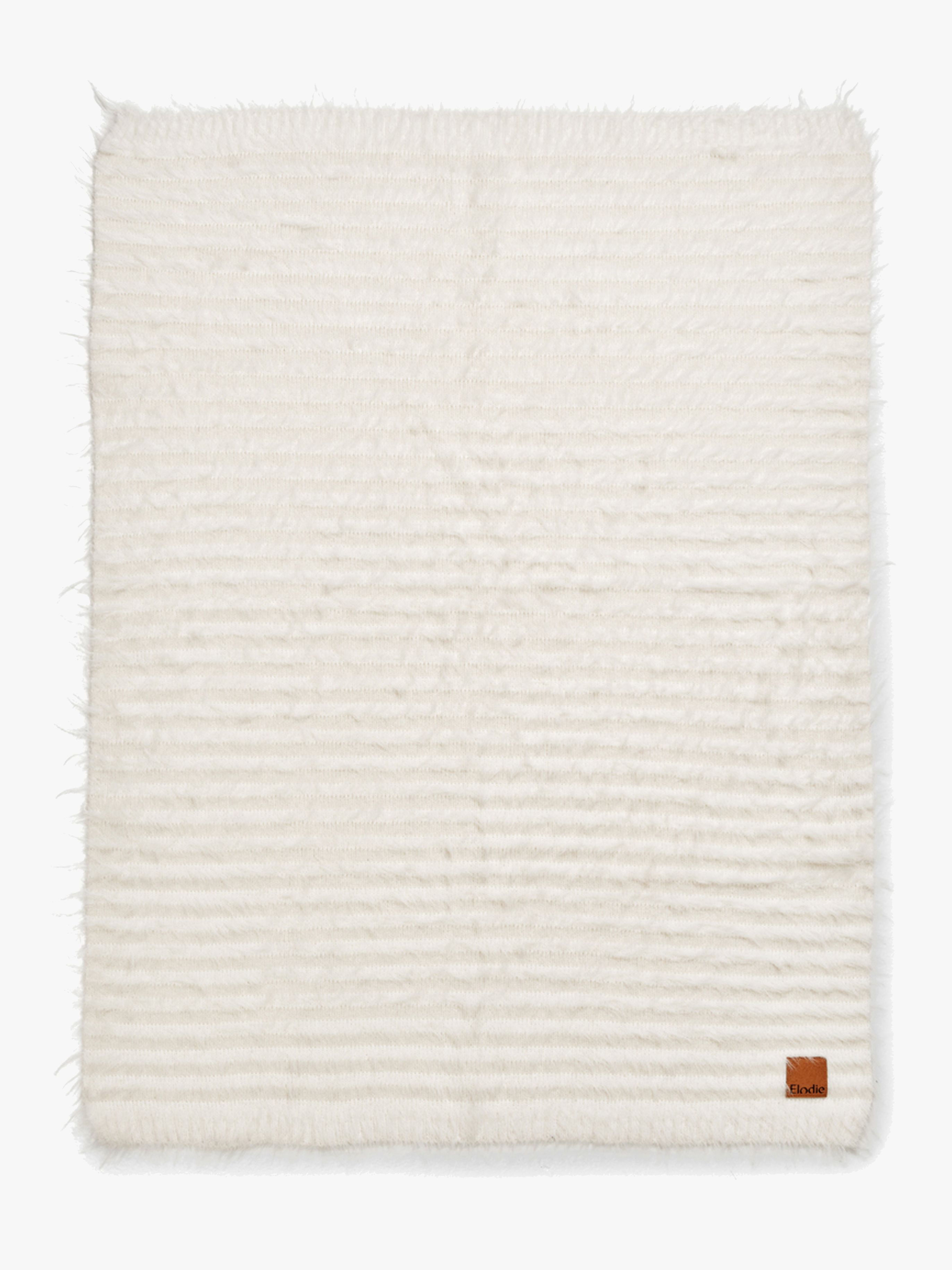 Elodie Furry Knit Decke, Vanilla White