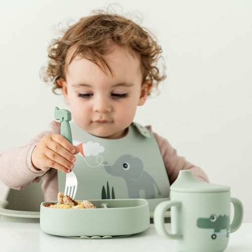 Done By Deer Playground Unterteilter Teller Stick & Stay, Green