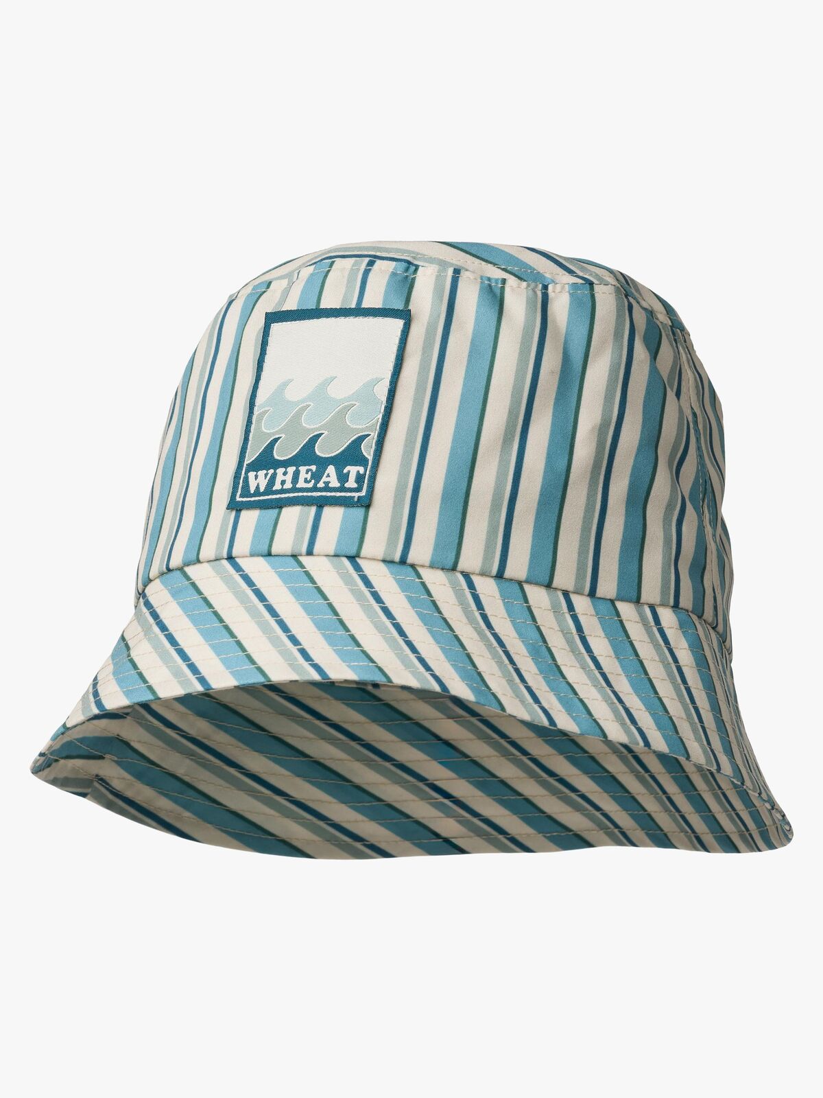 Wheat Tilo Badge Eimerhut, Aqua Stripe