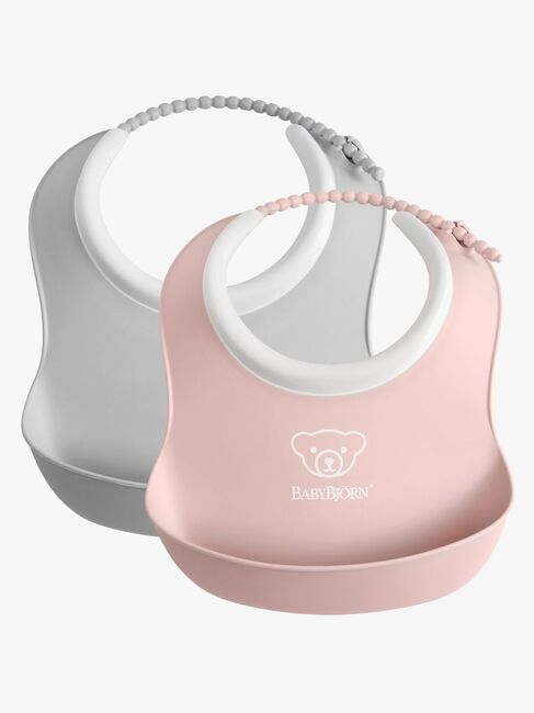 BabyBjörn Lätzchen-Set 2er-Pack, Grau/Rosa