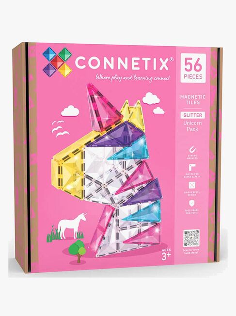Connetix Magnetische Bauteile Glitzer Einhorn 56 Teile