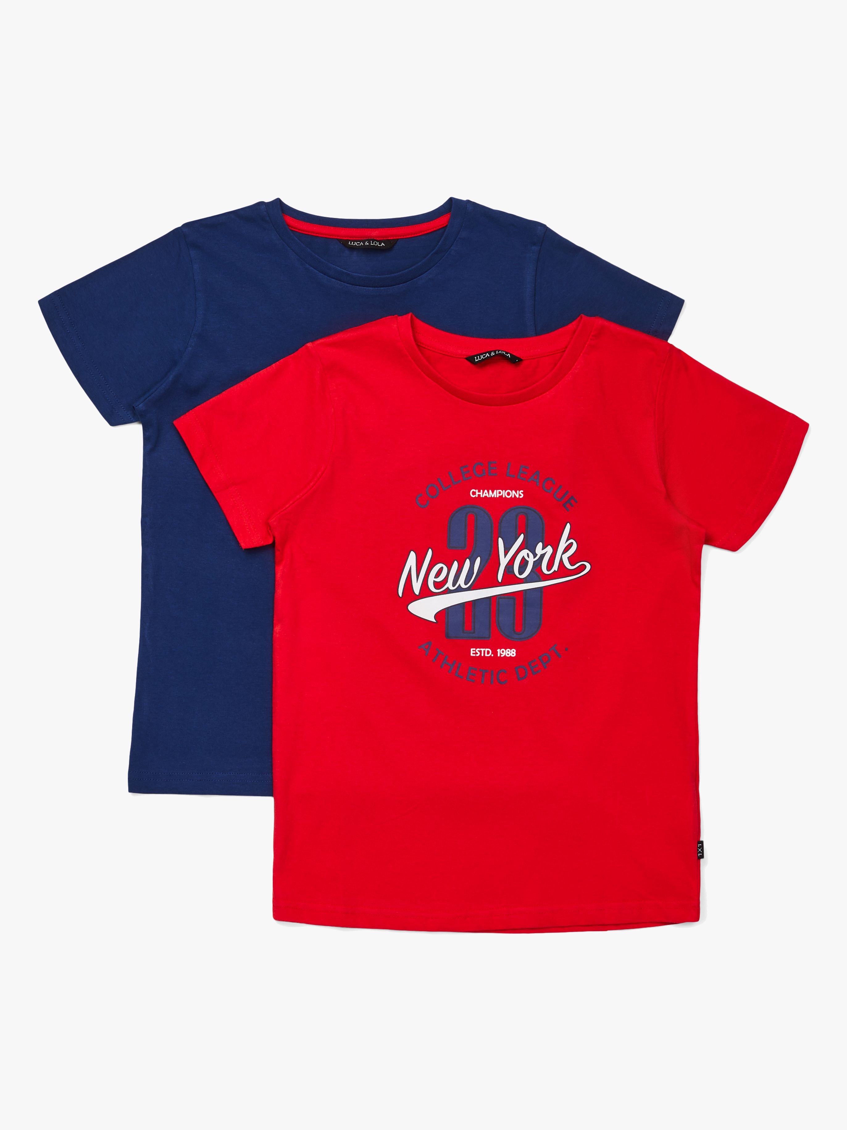 Riccione T-Shirt 2er-Pack, Red / Navy 134-140