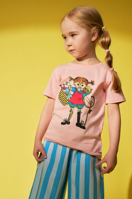 Pippi Langstrumpf X Martinex Picknick T-Shirt, Rosa