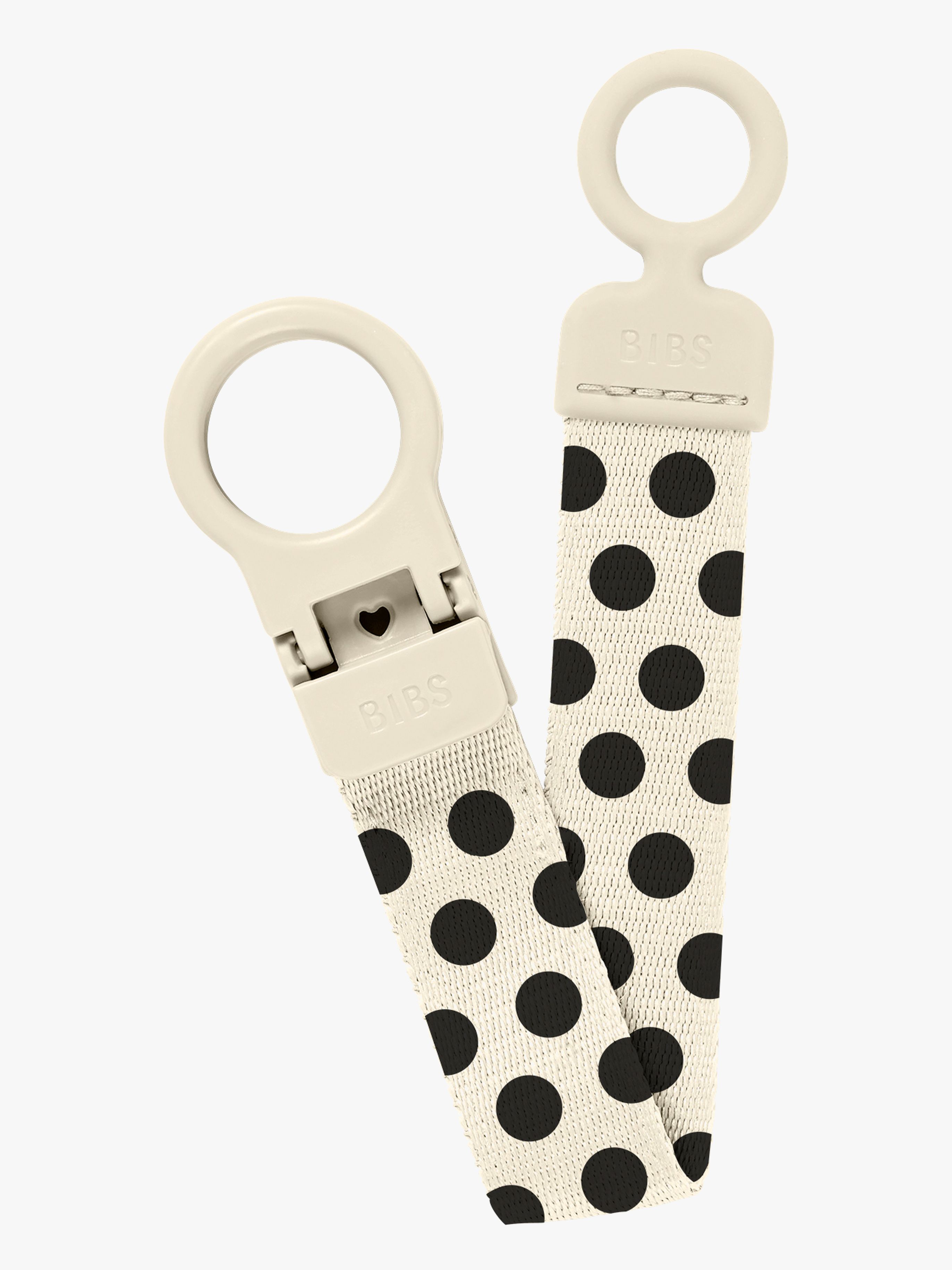 BIBS Studio Loop Schnullerkette Polka, Ivory/Black