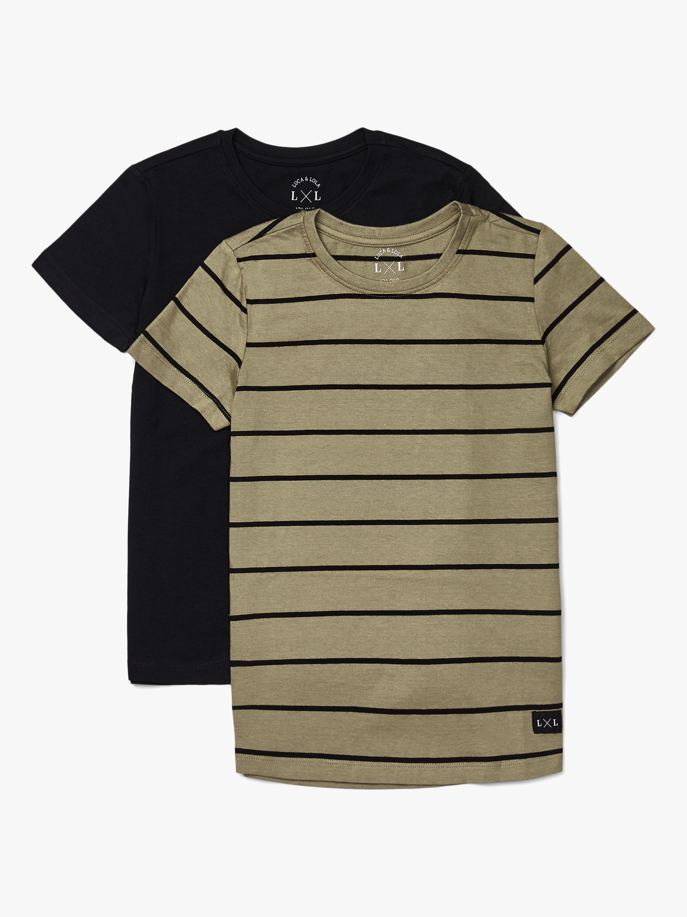 Luca &  Lola Adelmo T-Shirt 2er-Pack, Black/Stripes 134-140