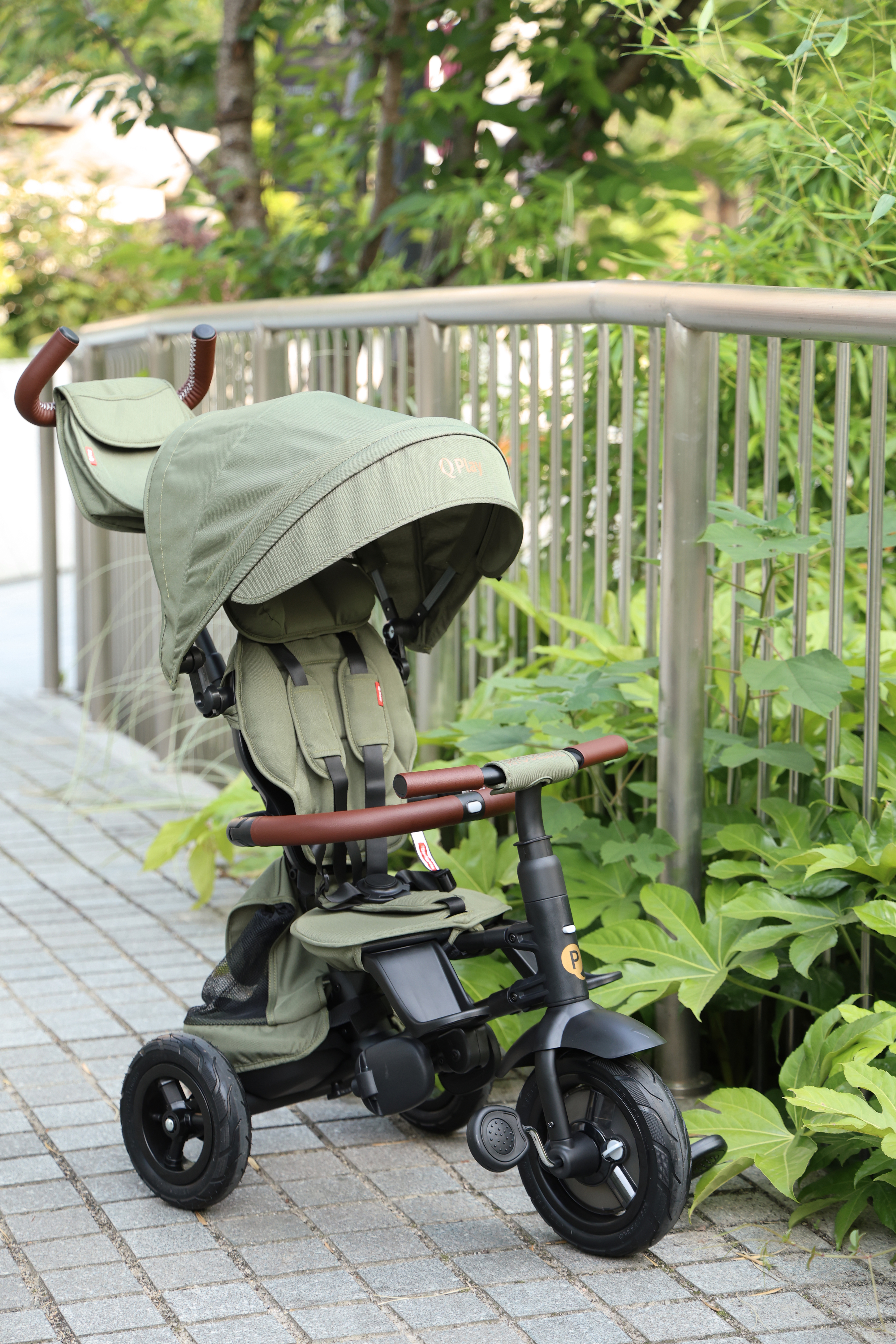 QPlay Rito Delux 6-in-1 Klapp-Dreirad, Olivgrün