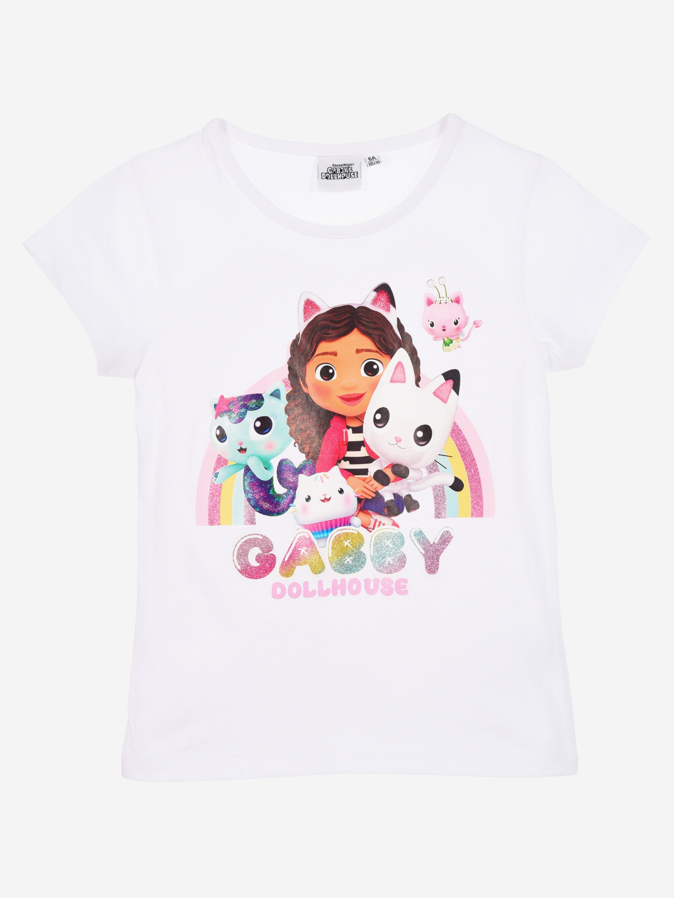 Gabby's Dollhouse T-Shirt, Weiß, 128-134