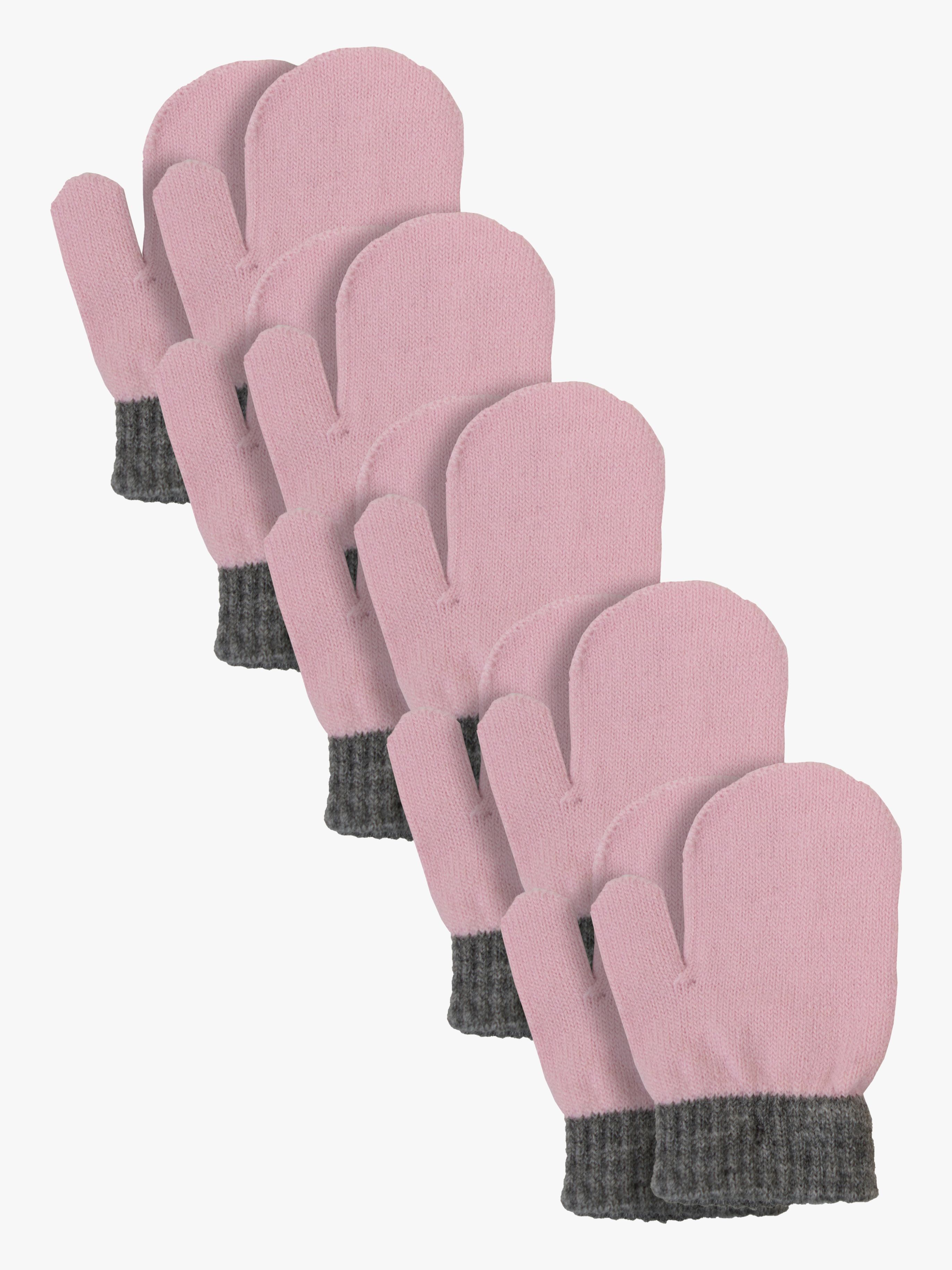 Sundsvall Fäustlinge Wollmischung 5er-Pack, Pink / Anthracite