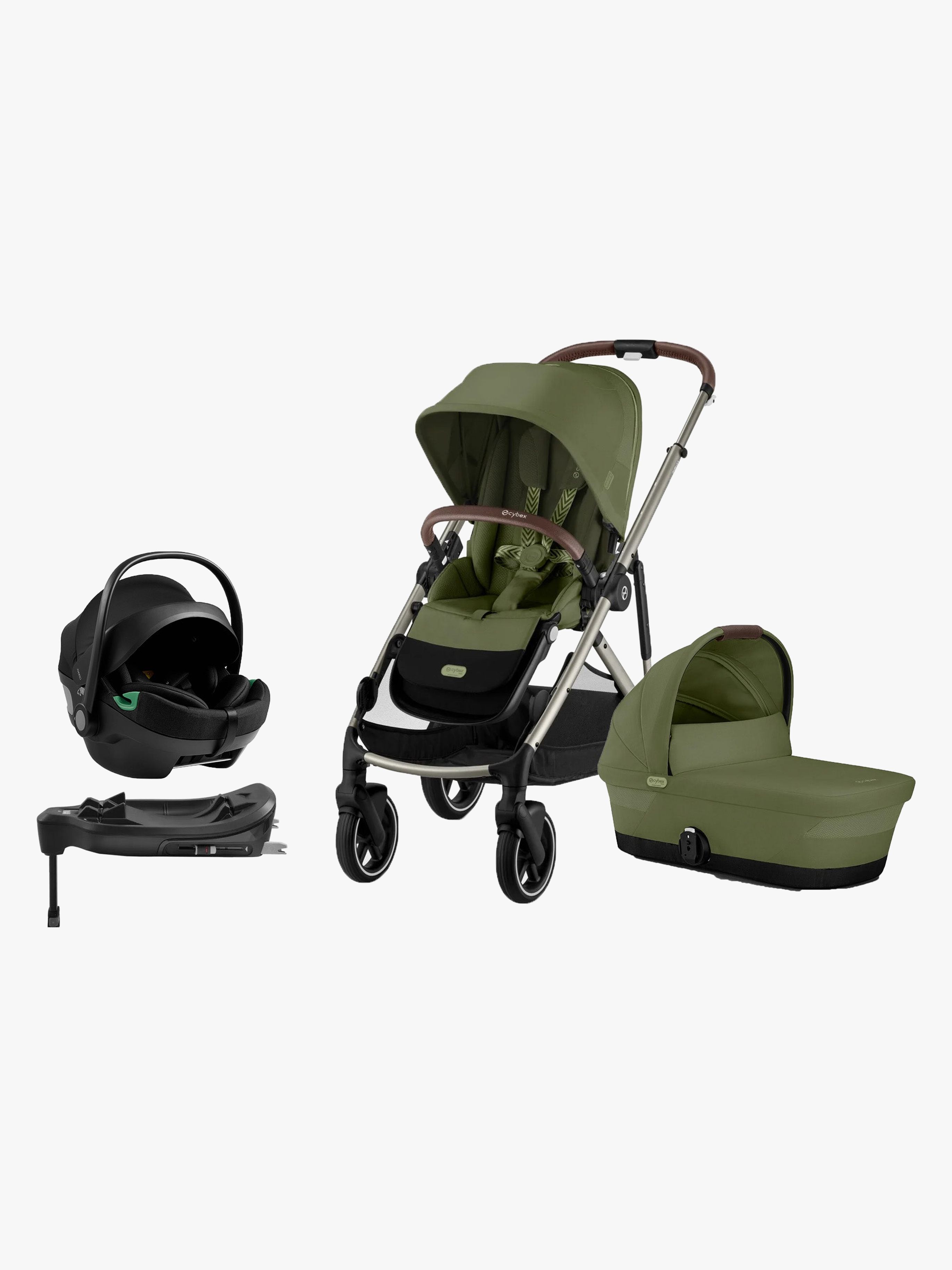 Cybex GAZELLE S Kombiwagen inkl. Axkid GOKID Babyschale &  Basis, Moss Green