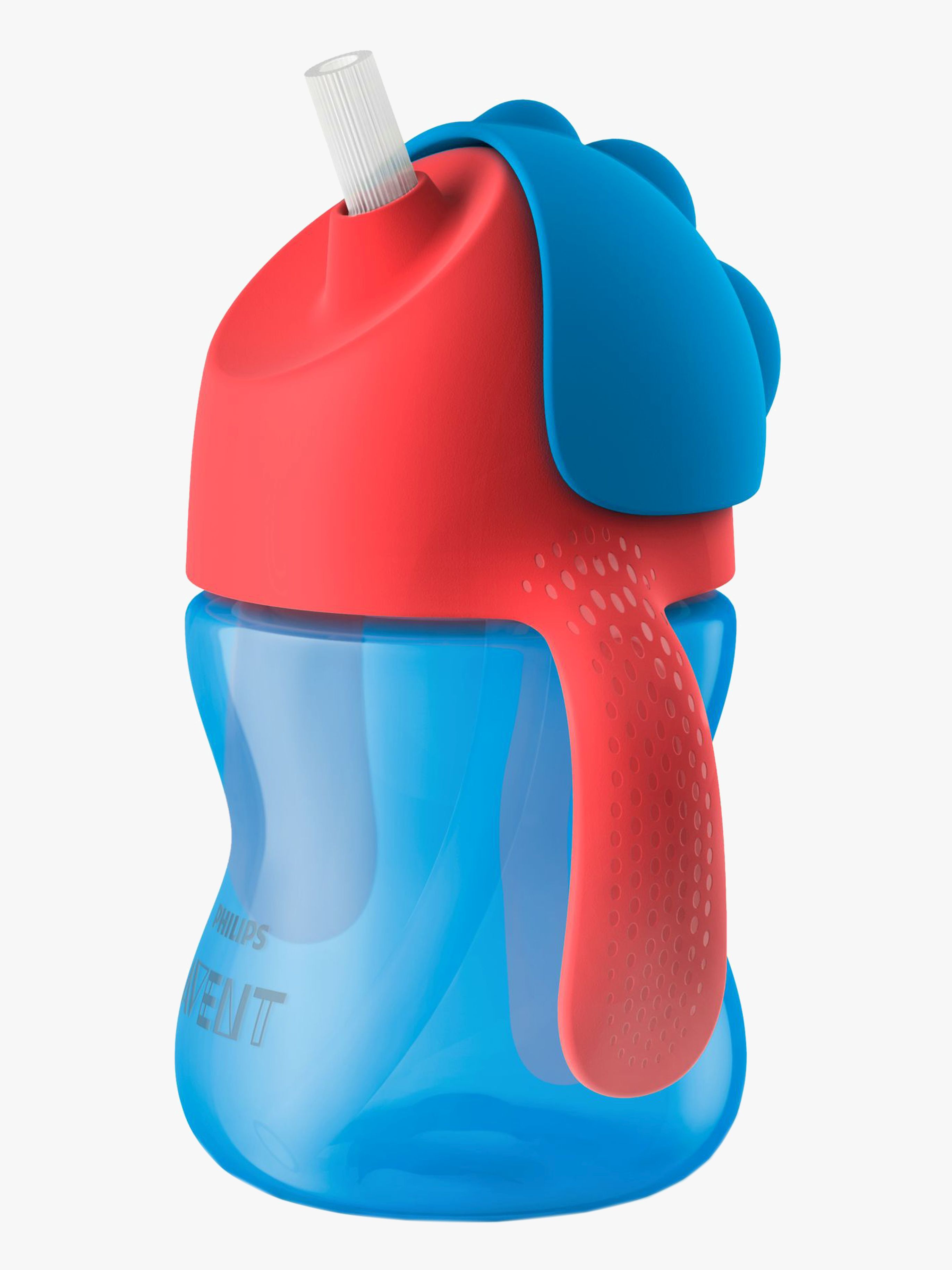 Philips Avent Becher mit Strohhalm und Griff 200ml, Blau/Rot