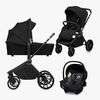 Lionelo MIKA Plus 3-in-1 Kombikinderwagen, Black Onyx