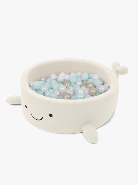 MeowBaby Boucle Whale Bällebad, Cheesecake Cream Beige