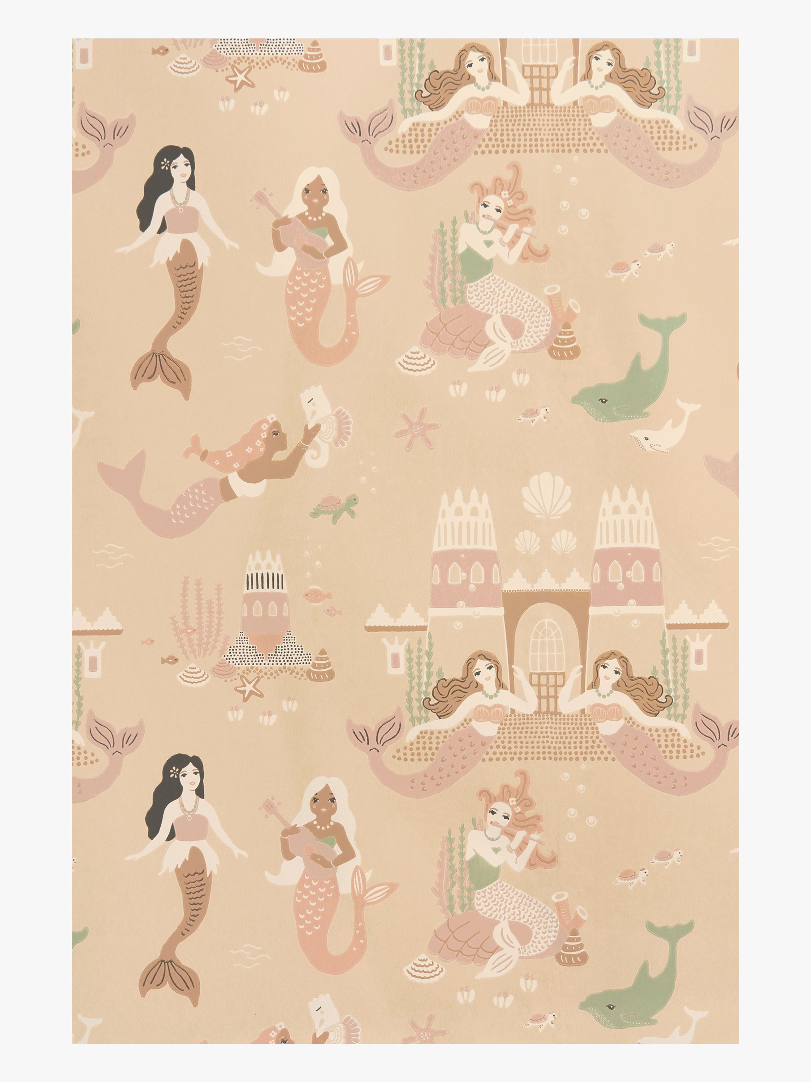 Majvillan Tapete Kinderzimmer, Mermaid Reef, Sandy Beige, Kindertapete