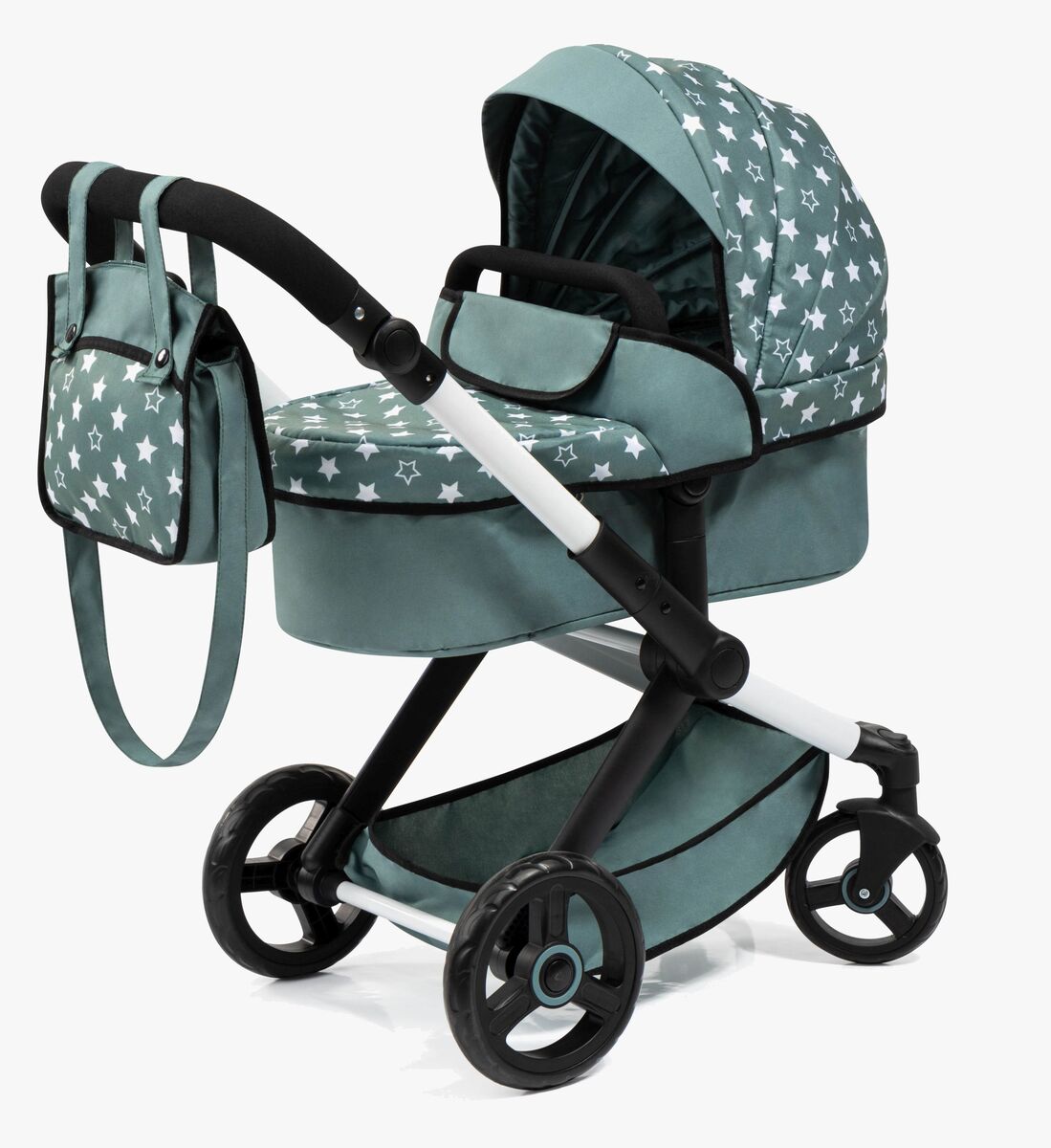 Funny DeCuevas Puppenwagen Klappstuhl Grün – Für Babypuppen Bis 48 Cm, Zusammenklappbar, Mit Sicherheitsband