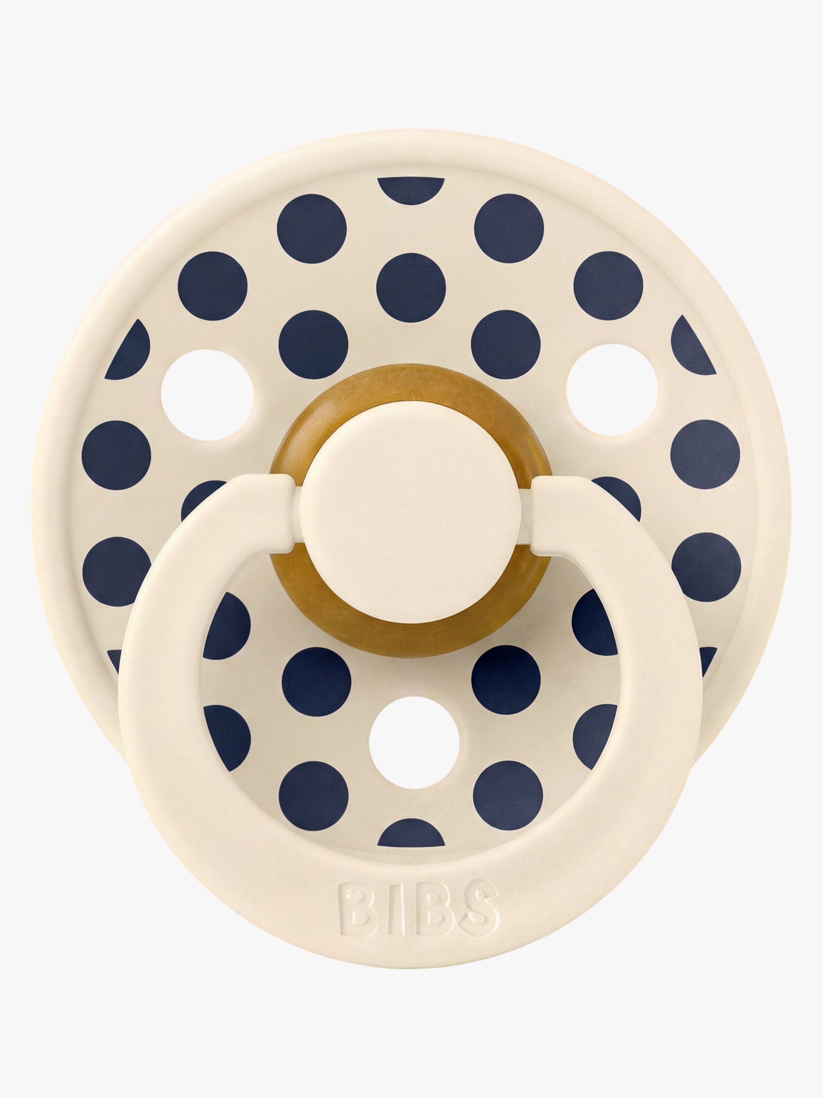 BIBS Studio Colour Schnuller Polka Medium Latex Gr. 2, Ivory/Deep Space