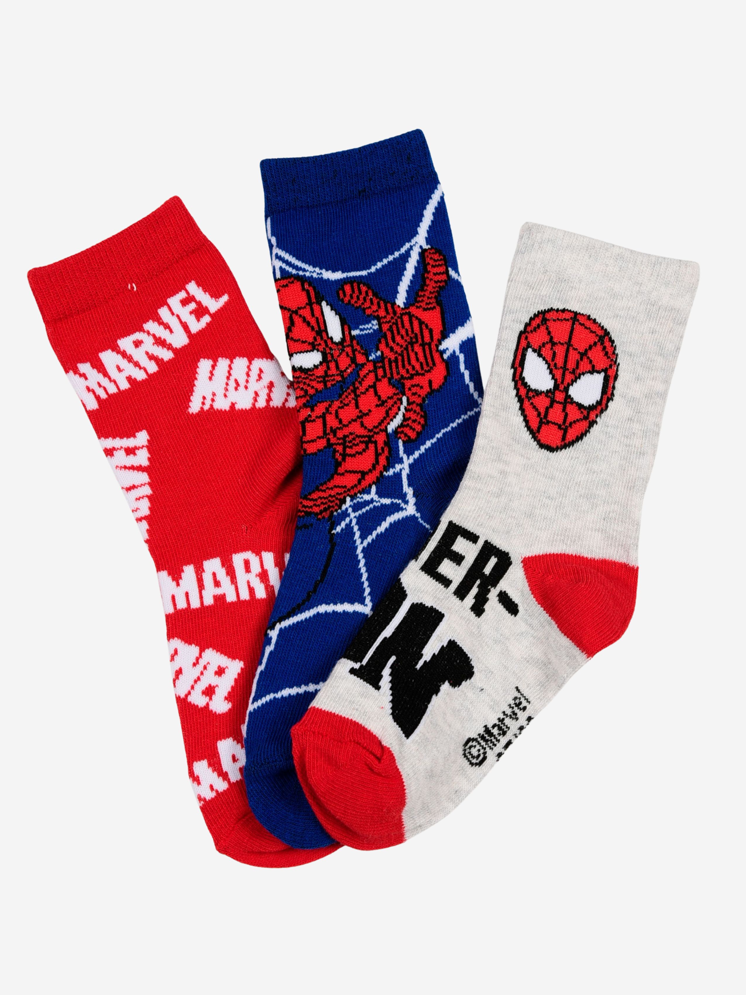 Marvel Spider-Man Socken 3er-Pack, Mehrfarbig, 23-26