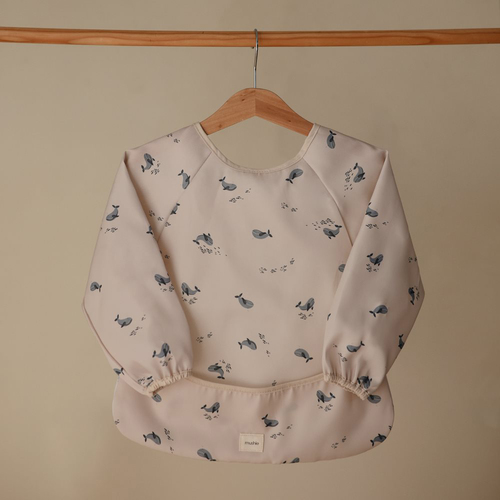 Mushie Langärmliges Lätzchen, Whales