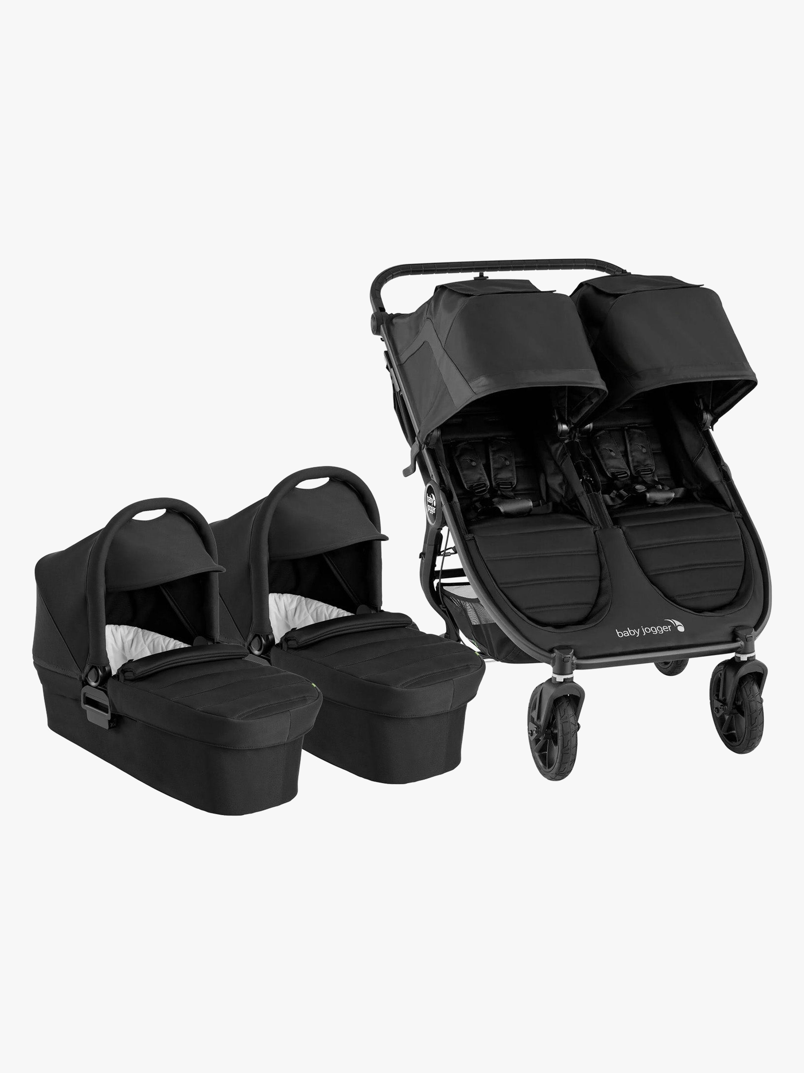 Baby Jogger City Mini GT 2 Geschwisterwagen inkl. Liegewannen, Jet