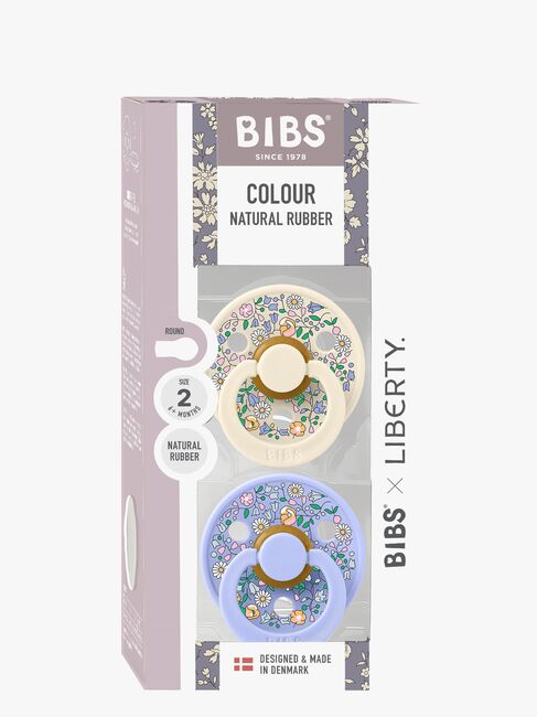 BIBS x Liberty Colour Chloe Meadow Schnuller 2er-Pack Latex Größe 2, Ivory Mix