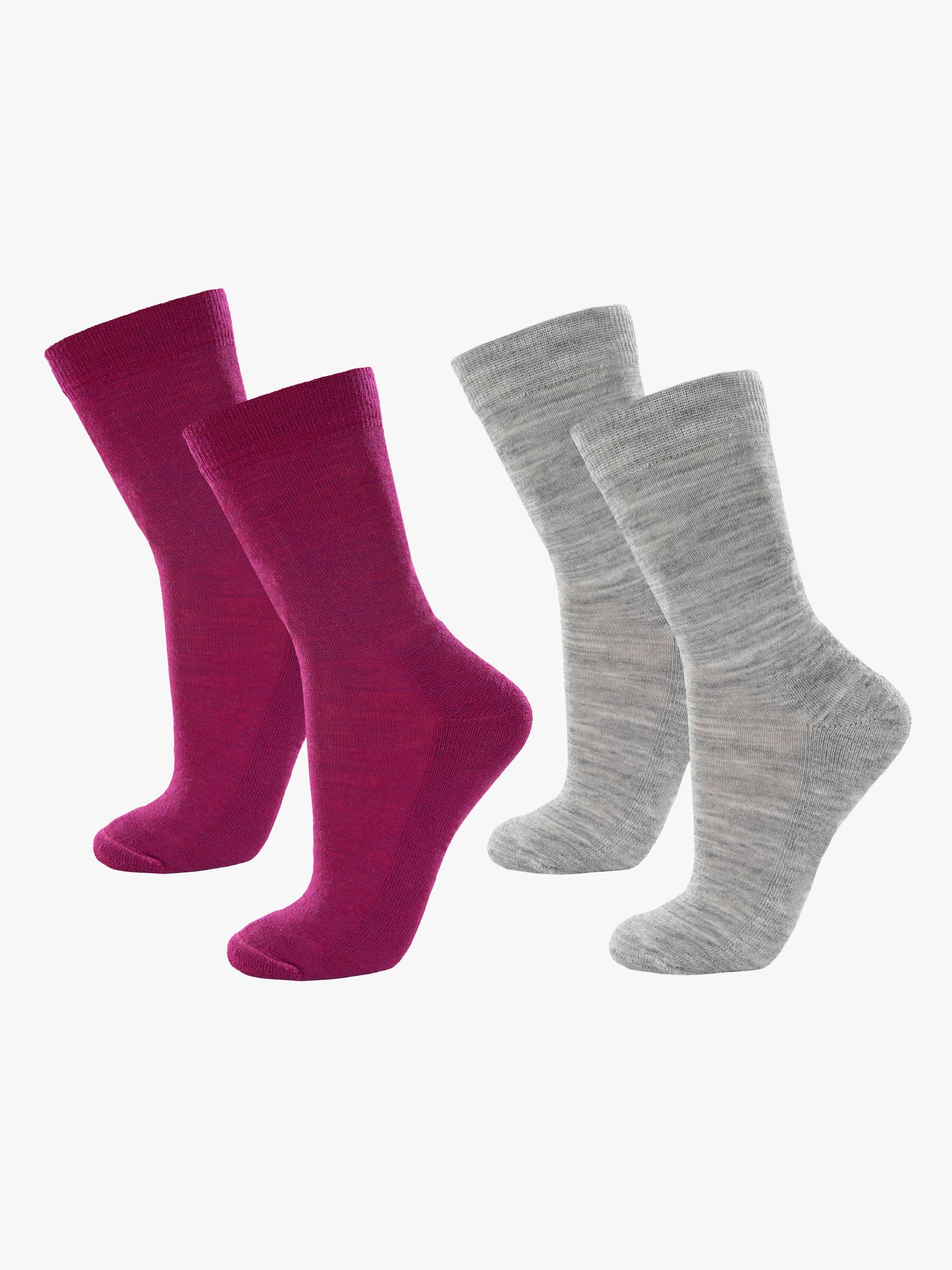 Wollsocken Merinomix 2er-Pack, Dark Purple, 16-19