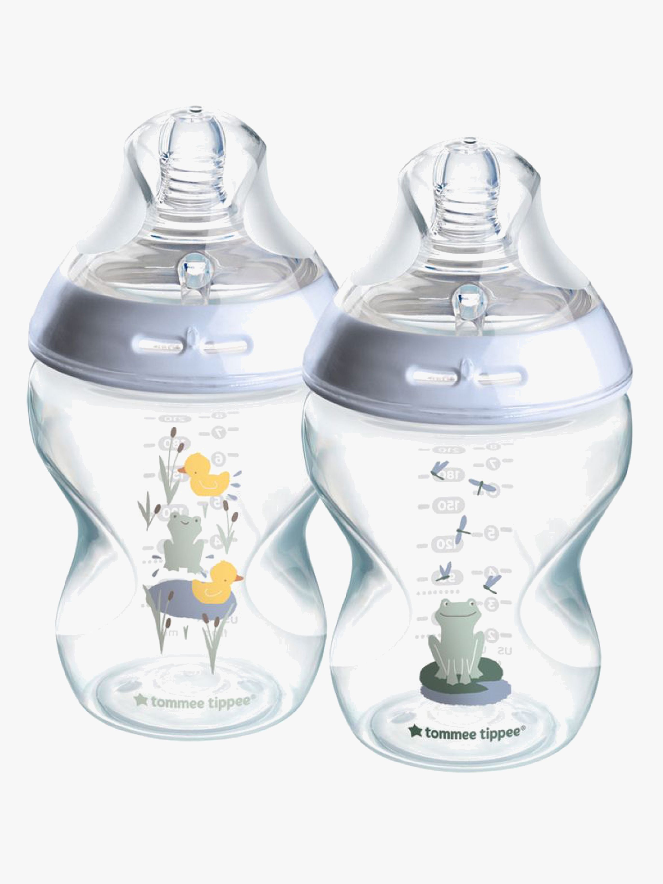 Tommee Tippee Natural Start Babyflaschen 260 ml 2er-Pack, Deco Blue