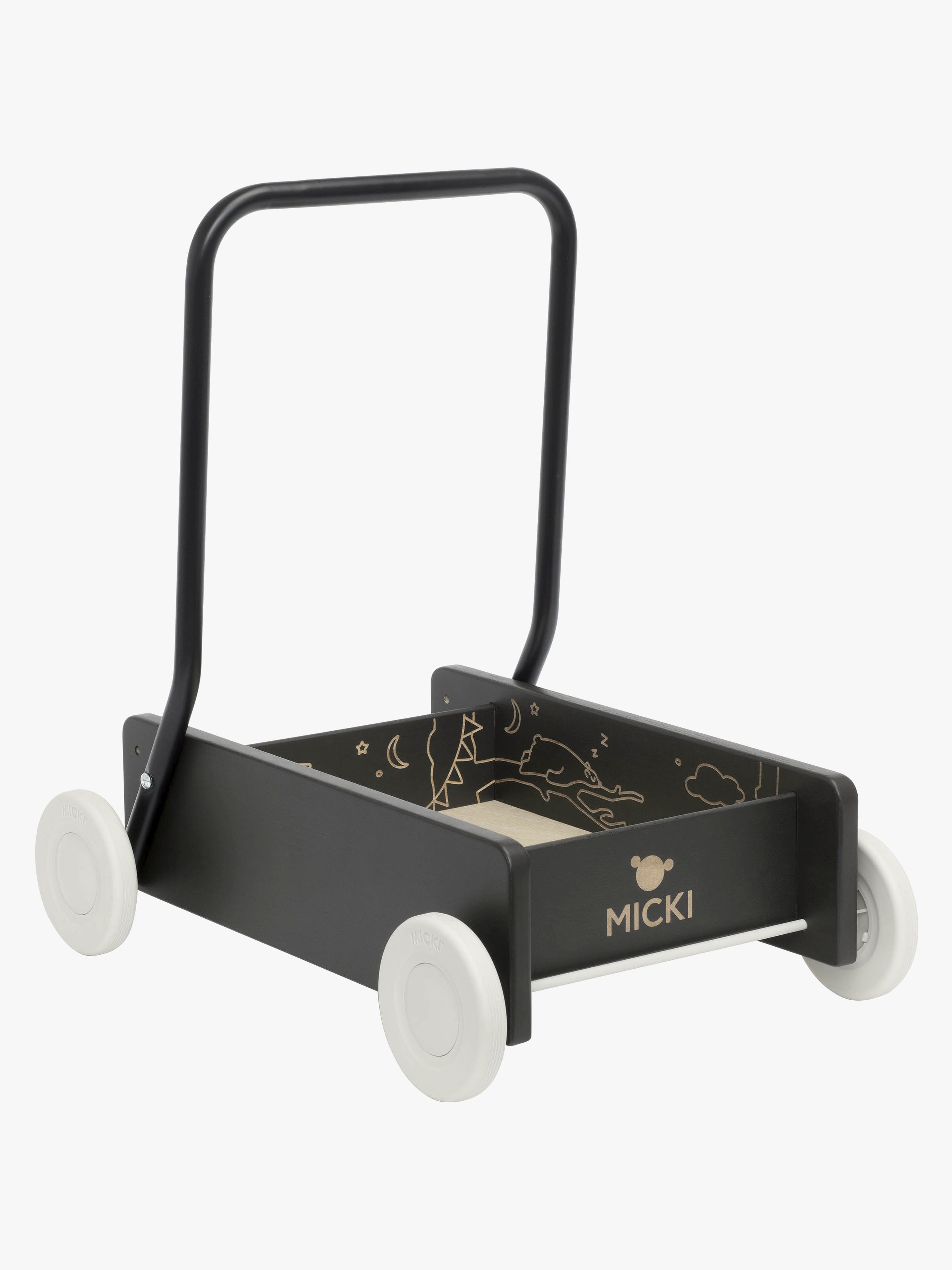 Micki Premium Lauflernwagen, Schwarz, Babyspielzeug