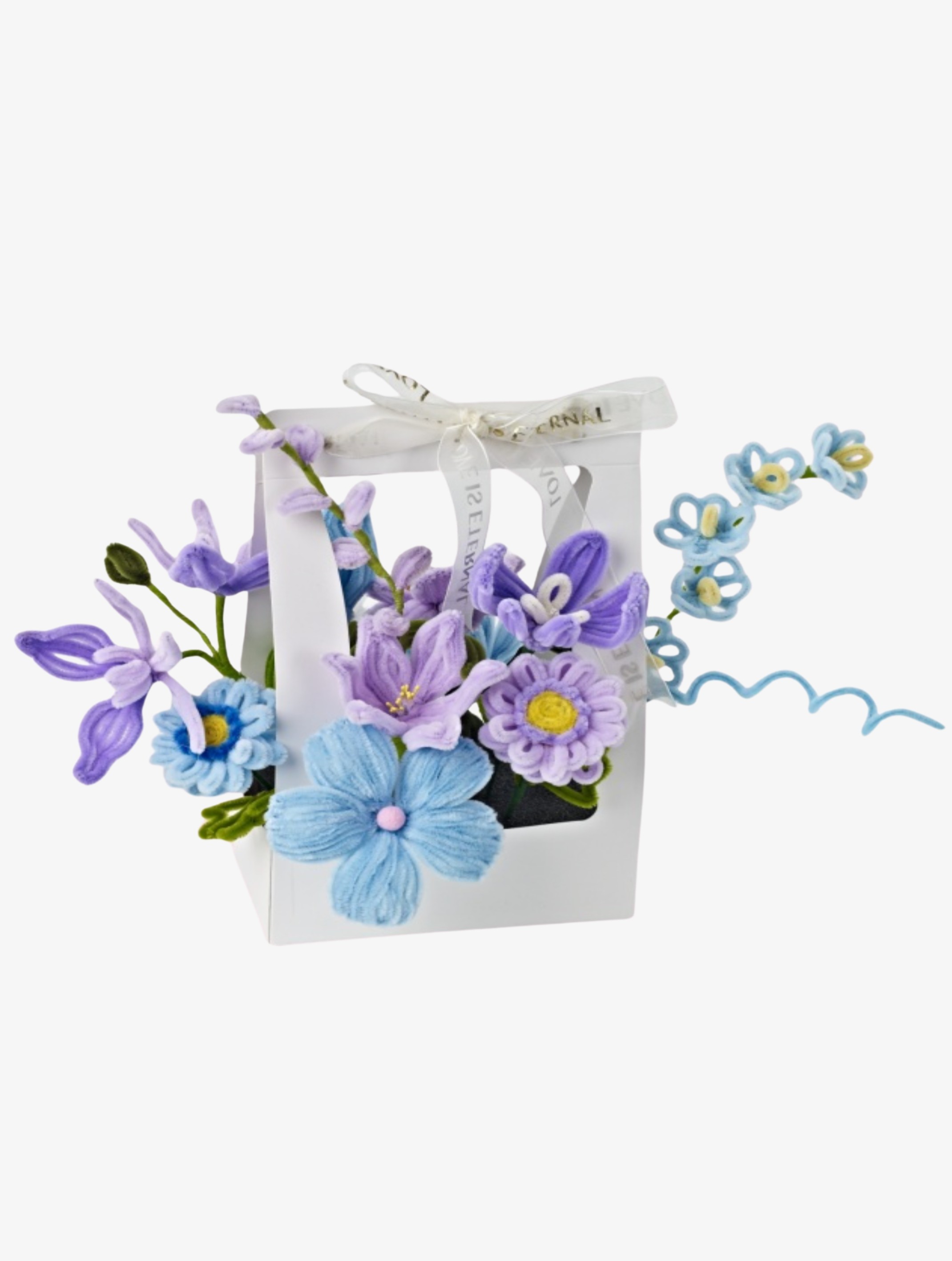 DIY-Set Blumenstrauß mit Pfeifenreinigern 32 Teile, Lila