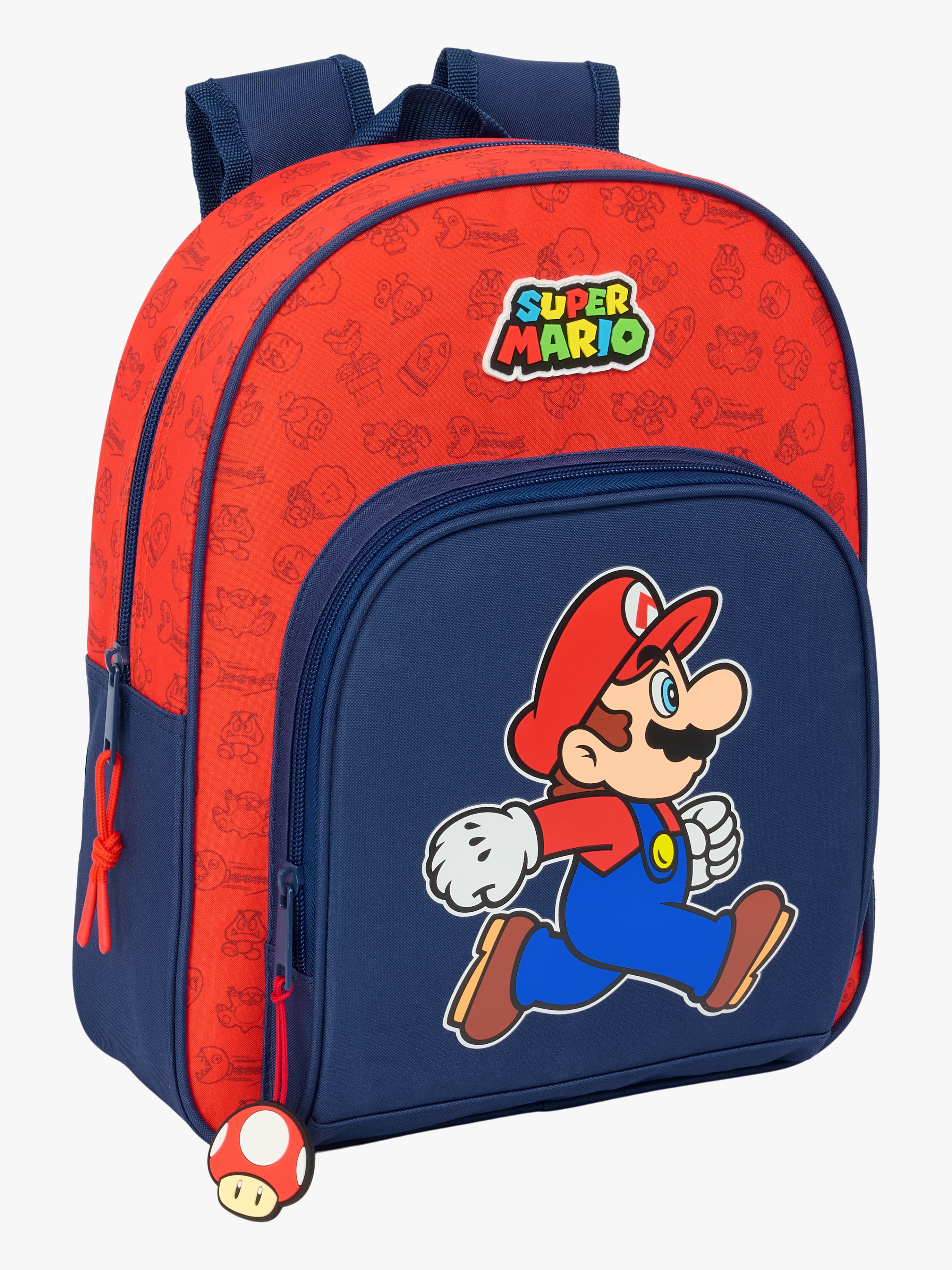 Super Mario Small Kinder Rucksack 9,5L Trick, Dunkelblau/Rot