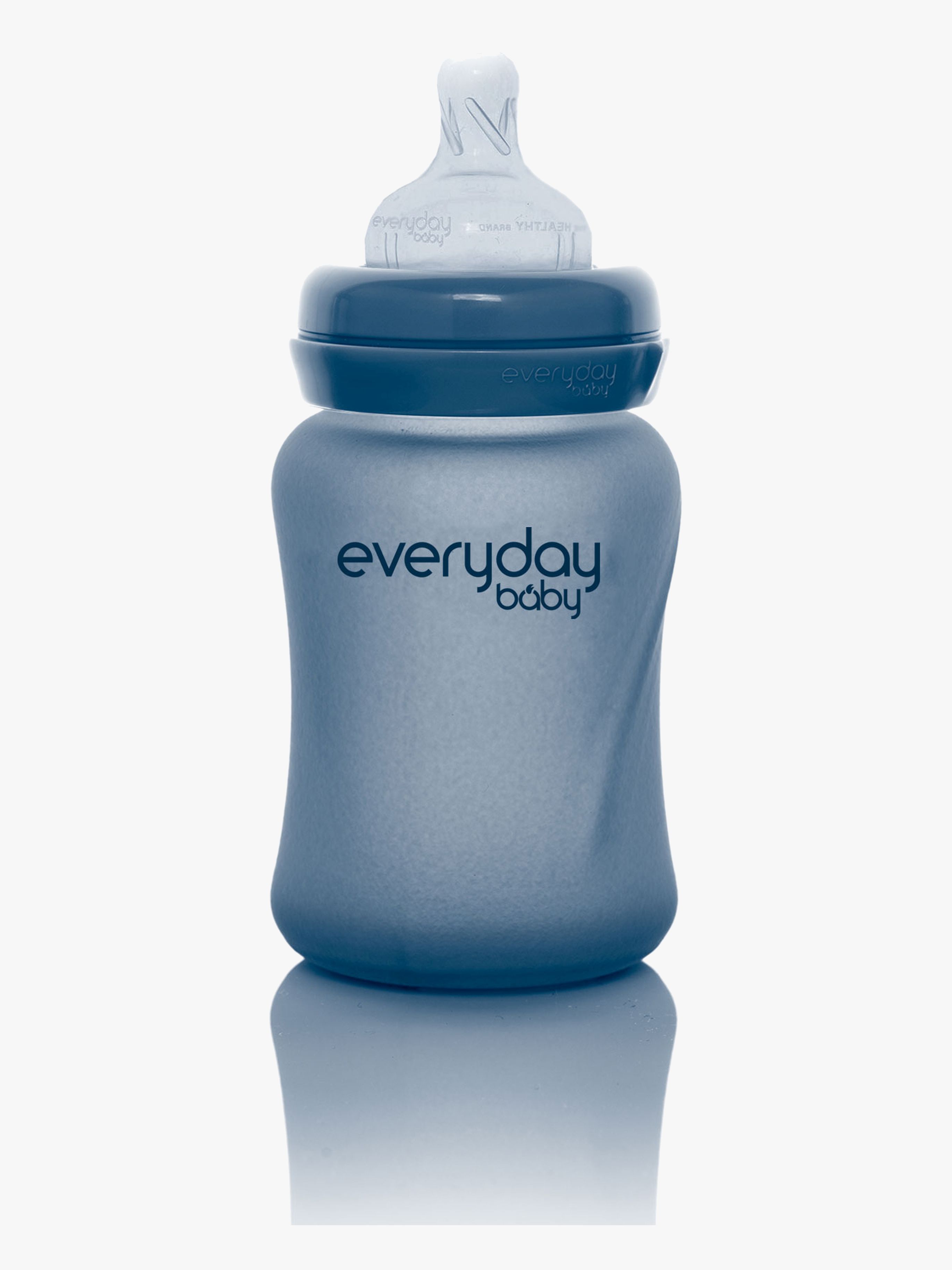 Everyday Baby Babyflasche Glas 150 ml mit Wärmeindikator, Blaubeere