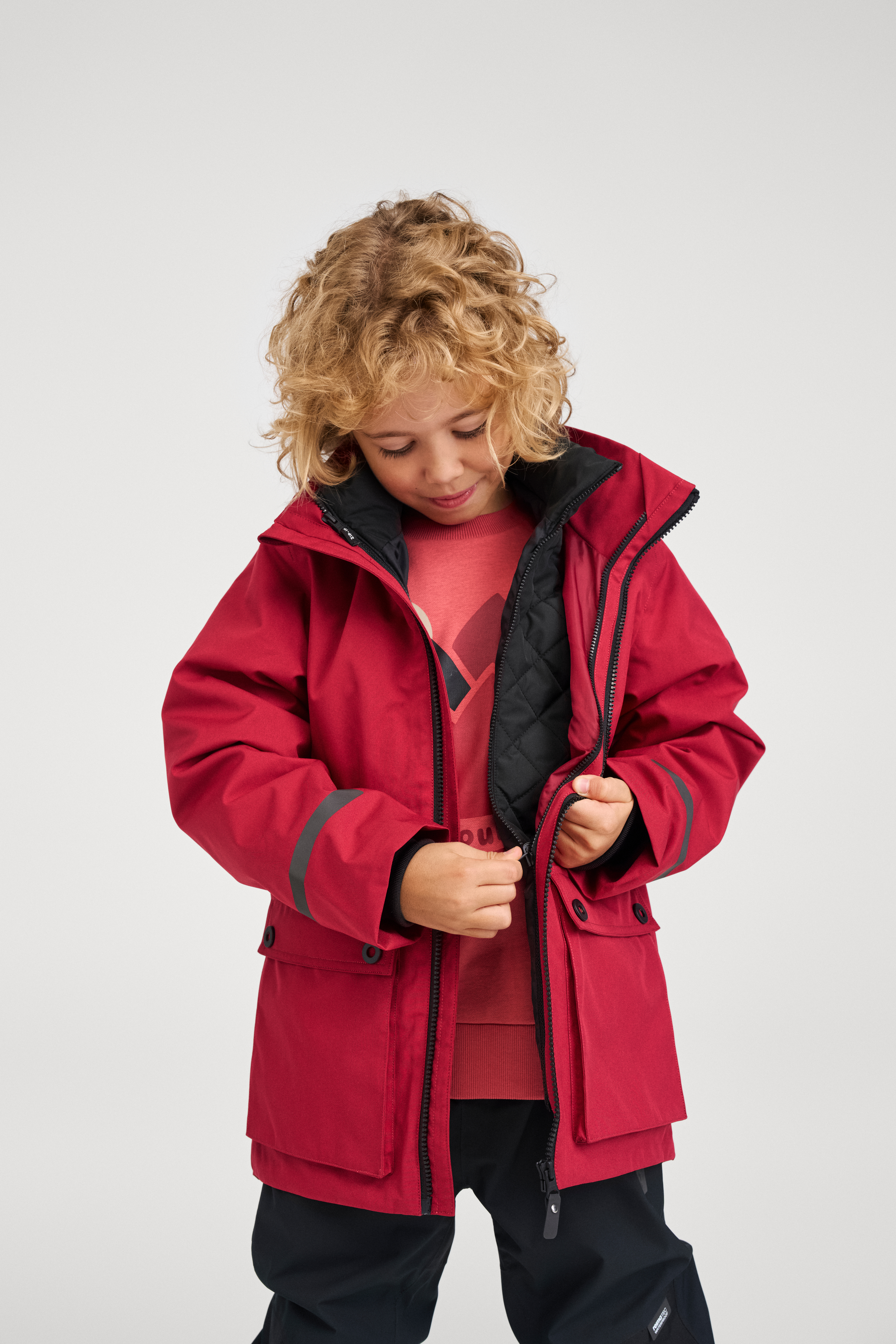 2-in-1 Syddi Jacke, Cranberry, 164