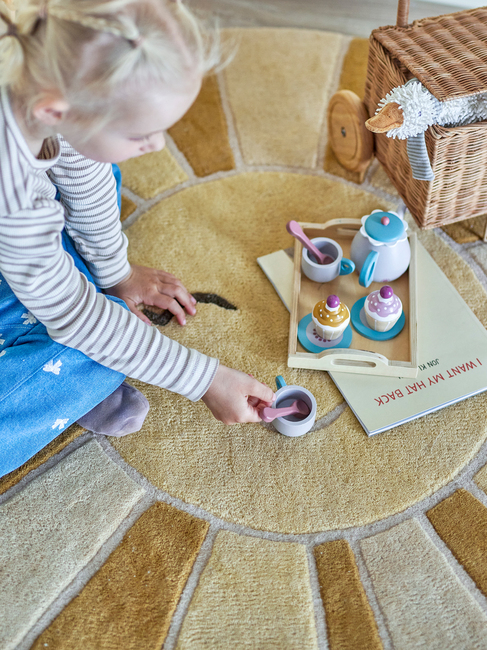 Bloomingville Teppich Sonne, Gelb