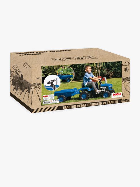 DOLU Trettraktor mit Anhänger, Blau