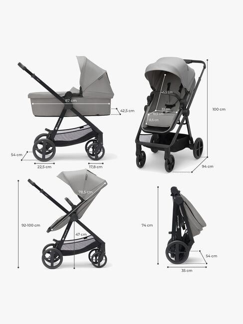 Kinderkraft NEWLY Mink Pro Kombikinderwagen 4-in-1, Moonlight Grey